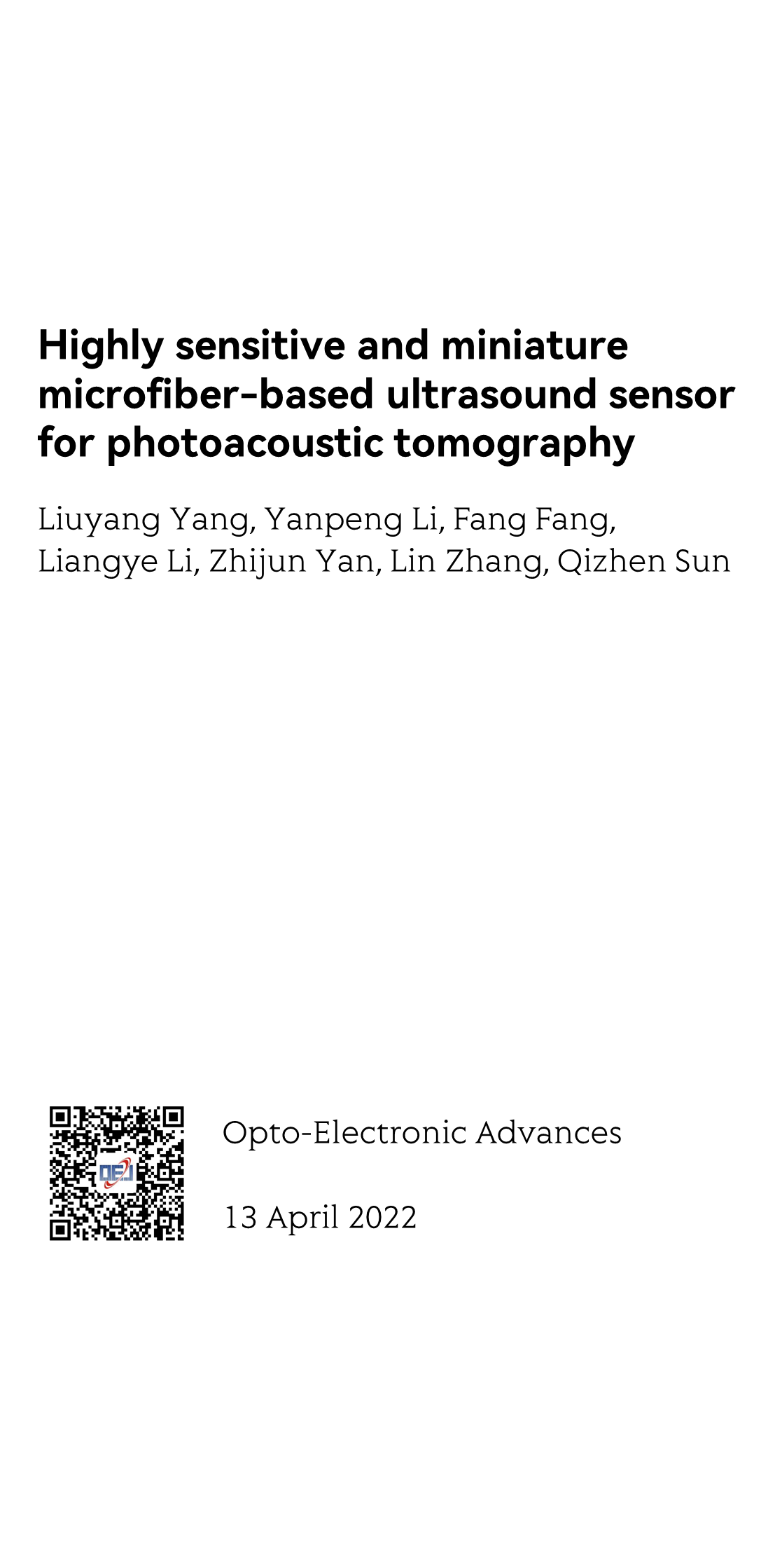 Highly sensitive and miniature microfiber-based ultrasound sensor for photoacoustic tomography_1
