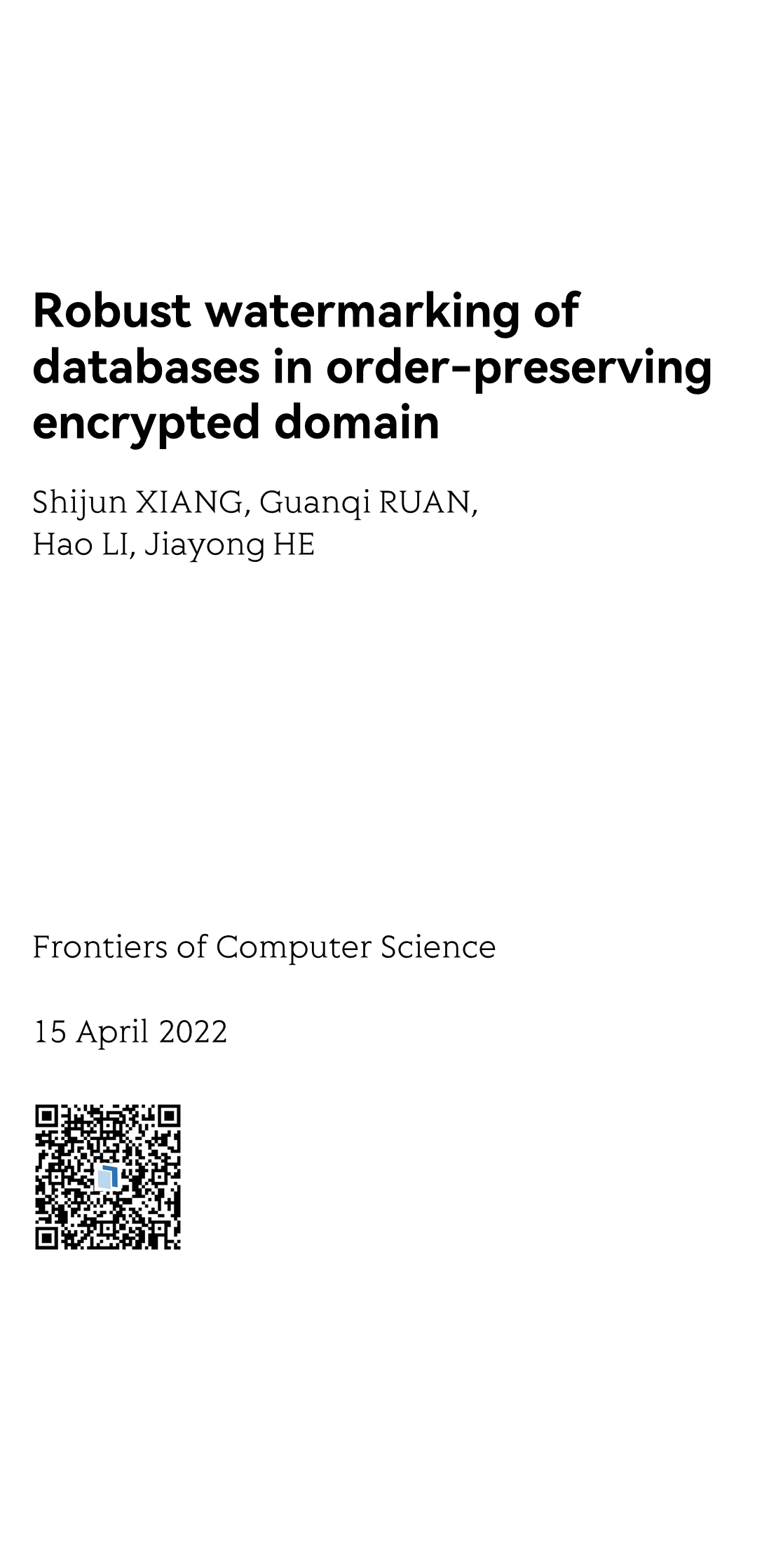 Robust watermarking of databases in order-preserving encrypted domain_1