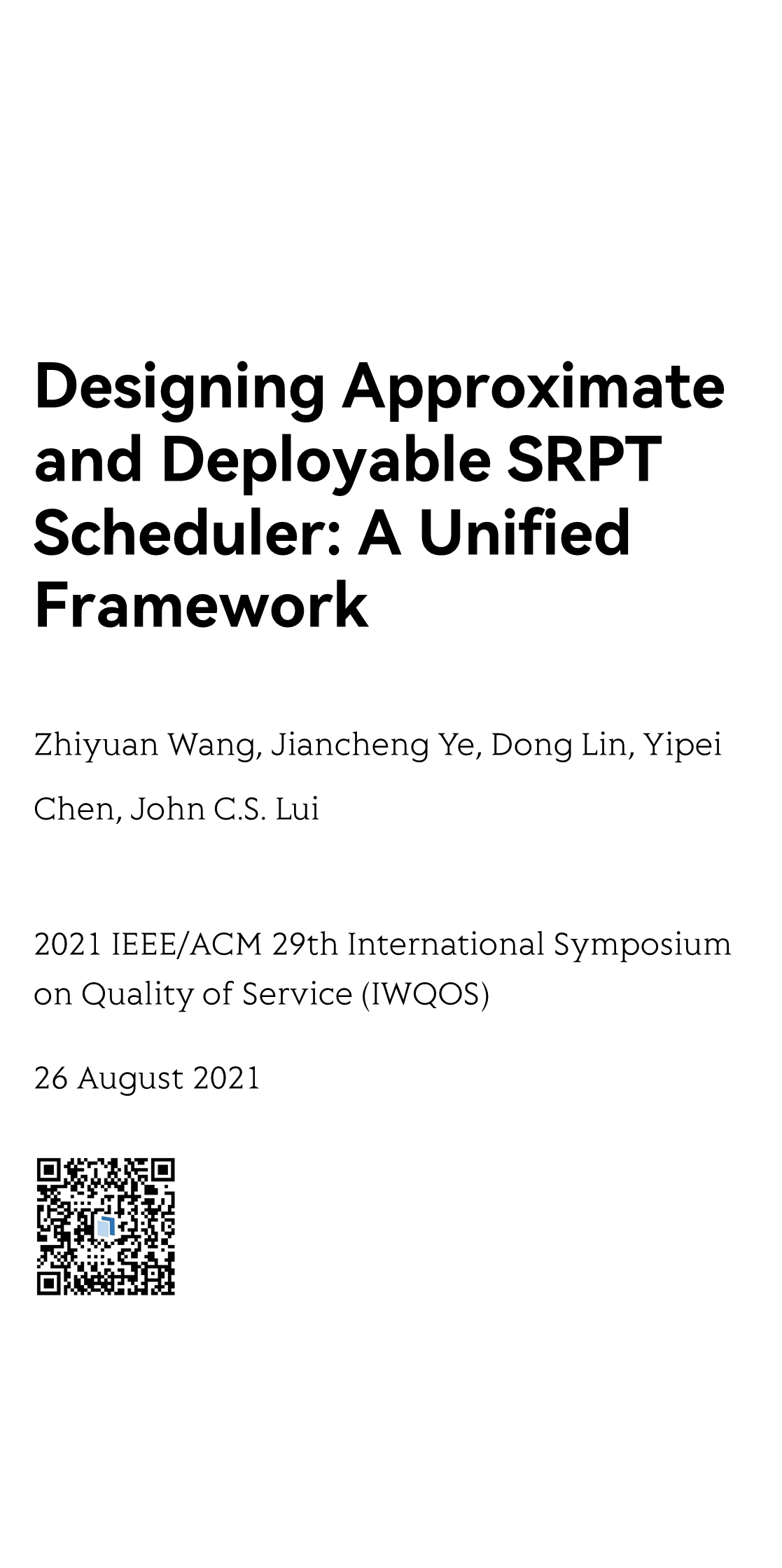 Designing Approximate and Deployable SRPT Scheduler: A Unified Framework_1