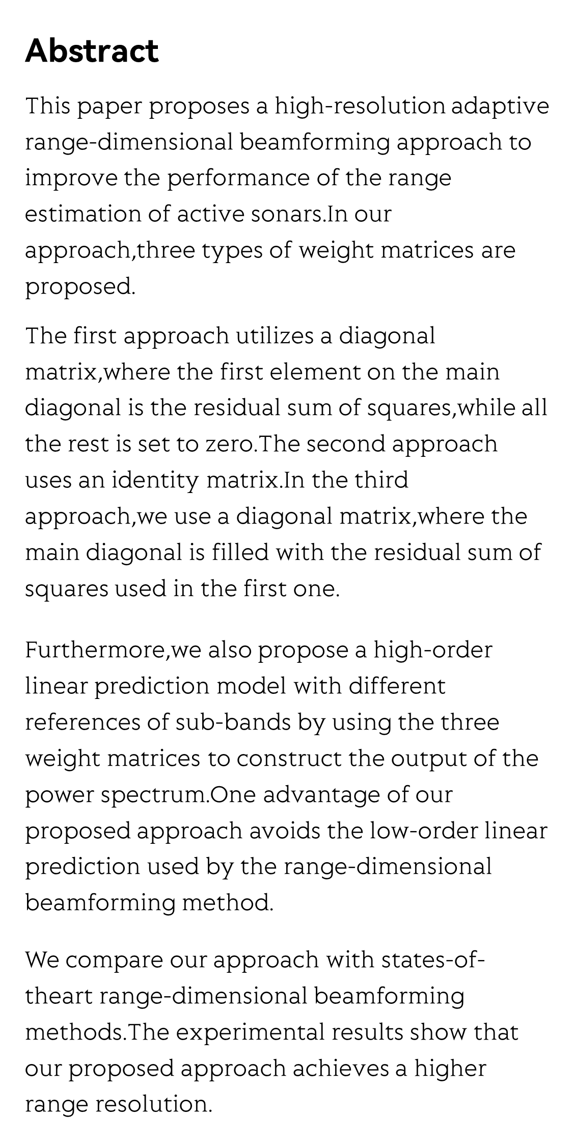 A modified weighted high-resolution adaptive range estimation method for active sonar_2