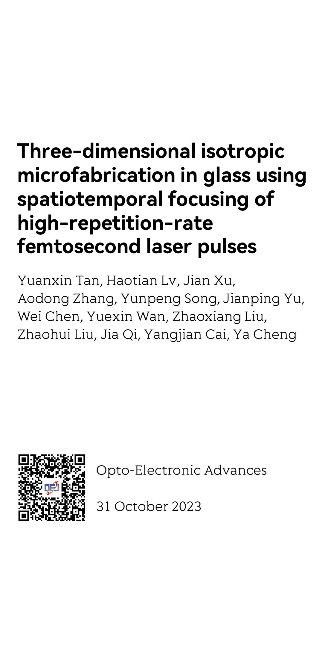 Three-dimensional isotropic microfabrication in glass using spatiotemporal focusing of high-repetition-rate femtosecond laser pulses_1