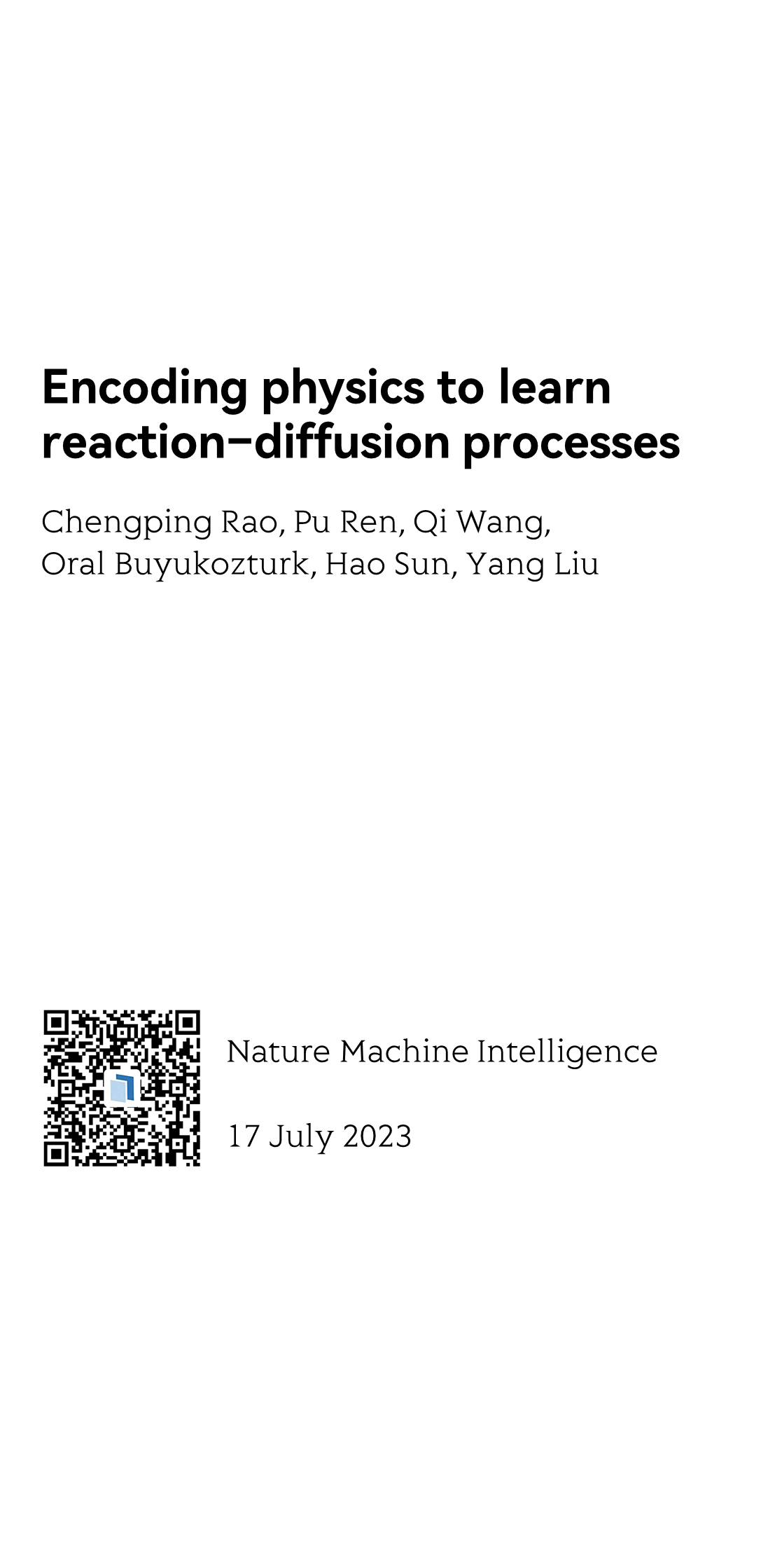 Encoding physics to learn reaction–diffusion processes_1