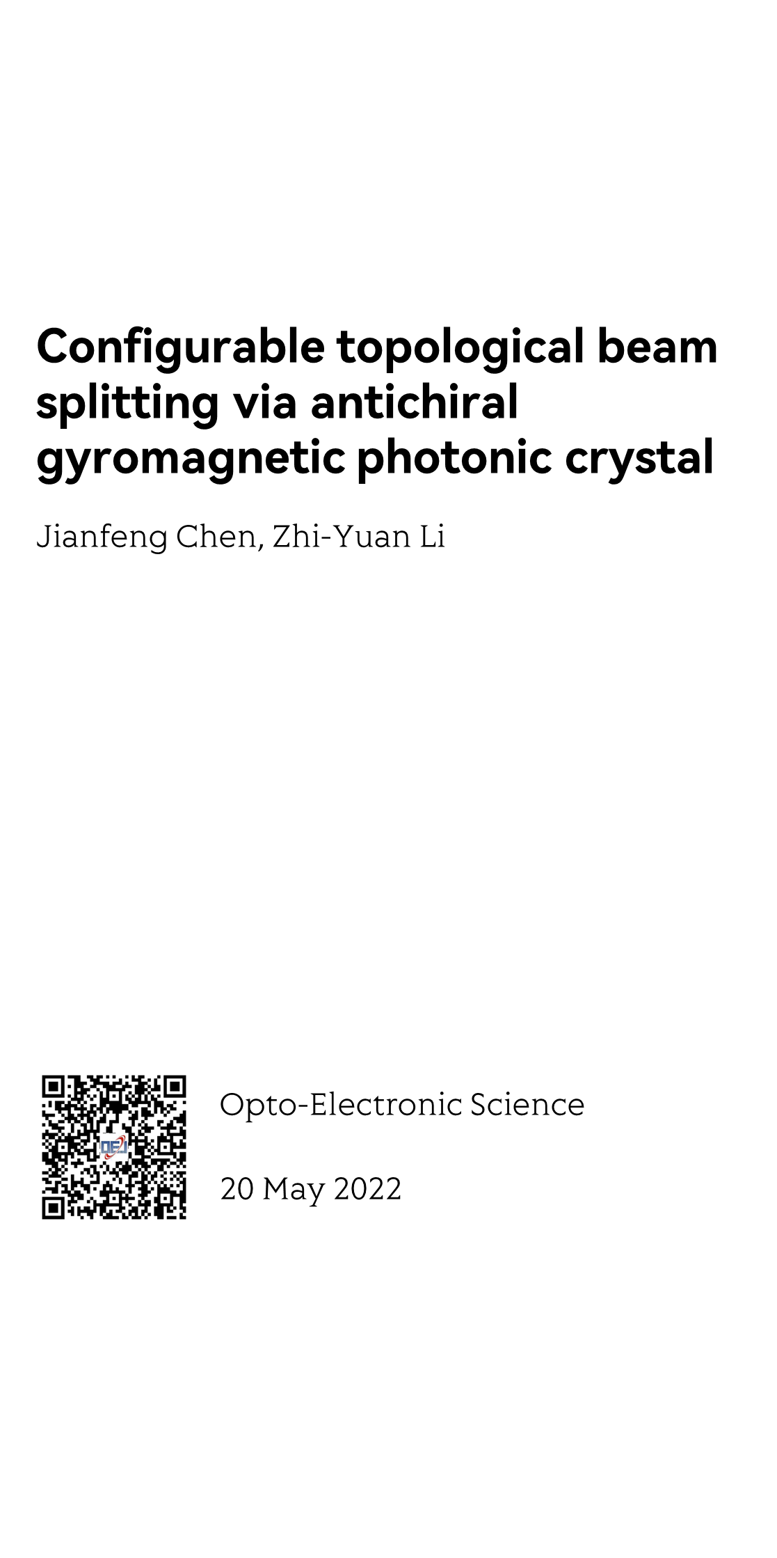 Configurable topological beam splitting via antichiral gyromagnetic photonic crystal_1