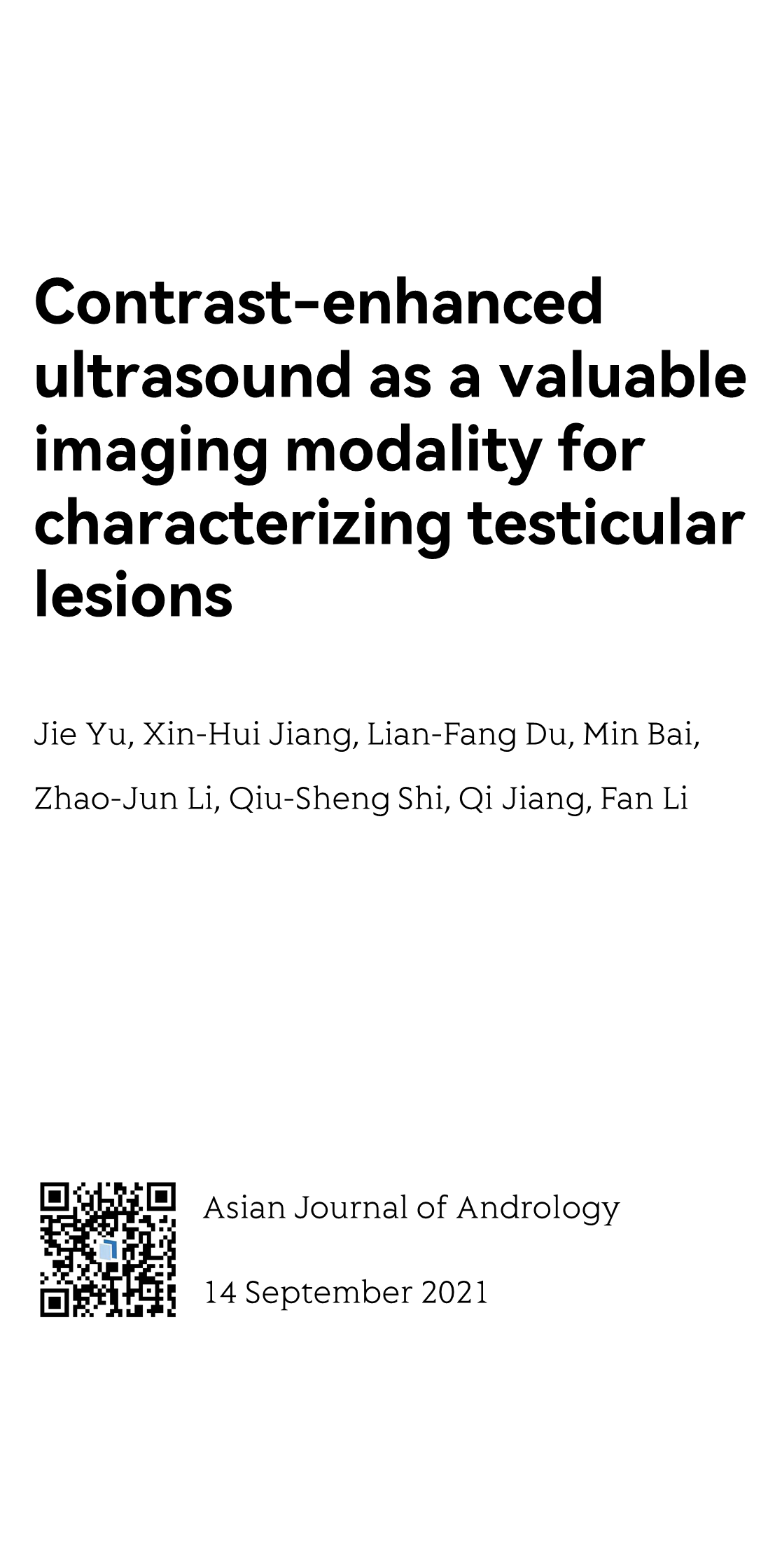 Contrast-enhanced ultrasound as a valuable imaging modality for characterizing testicular lesions_1