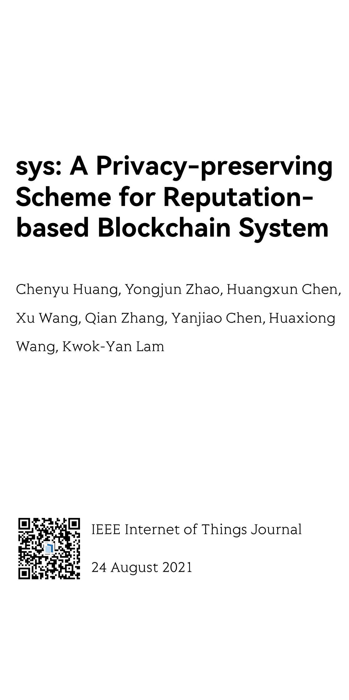 sys: A Privacy-preserving Scheme for Reputation-based Blockchain System_1
