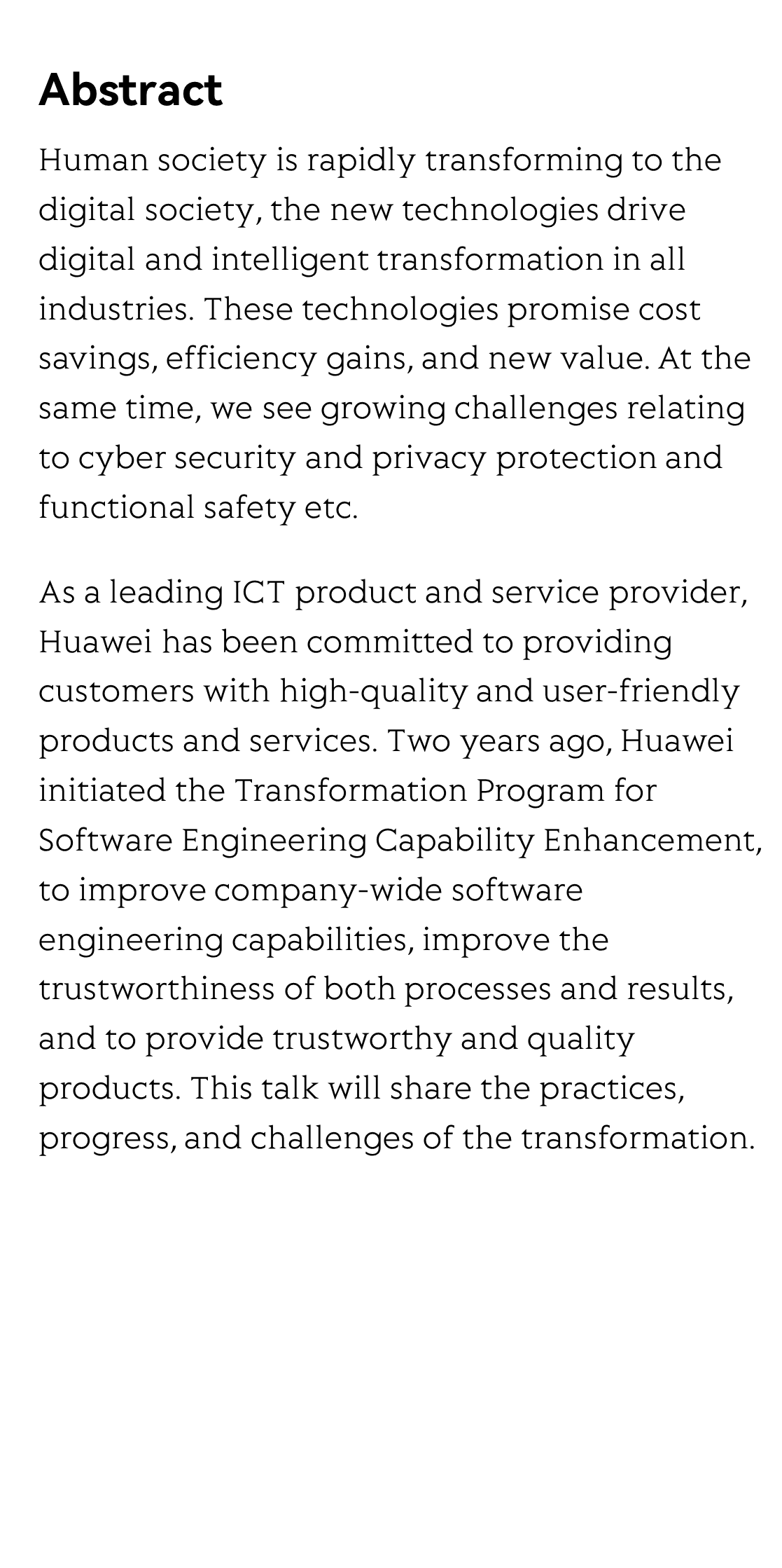 Huawei's practices on trusted software engineering capability improvement (invited talk)_2