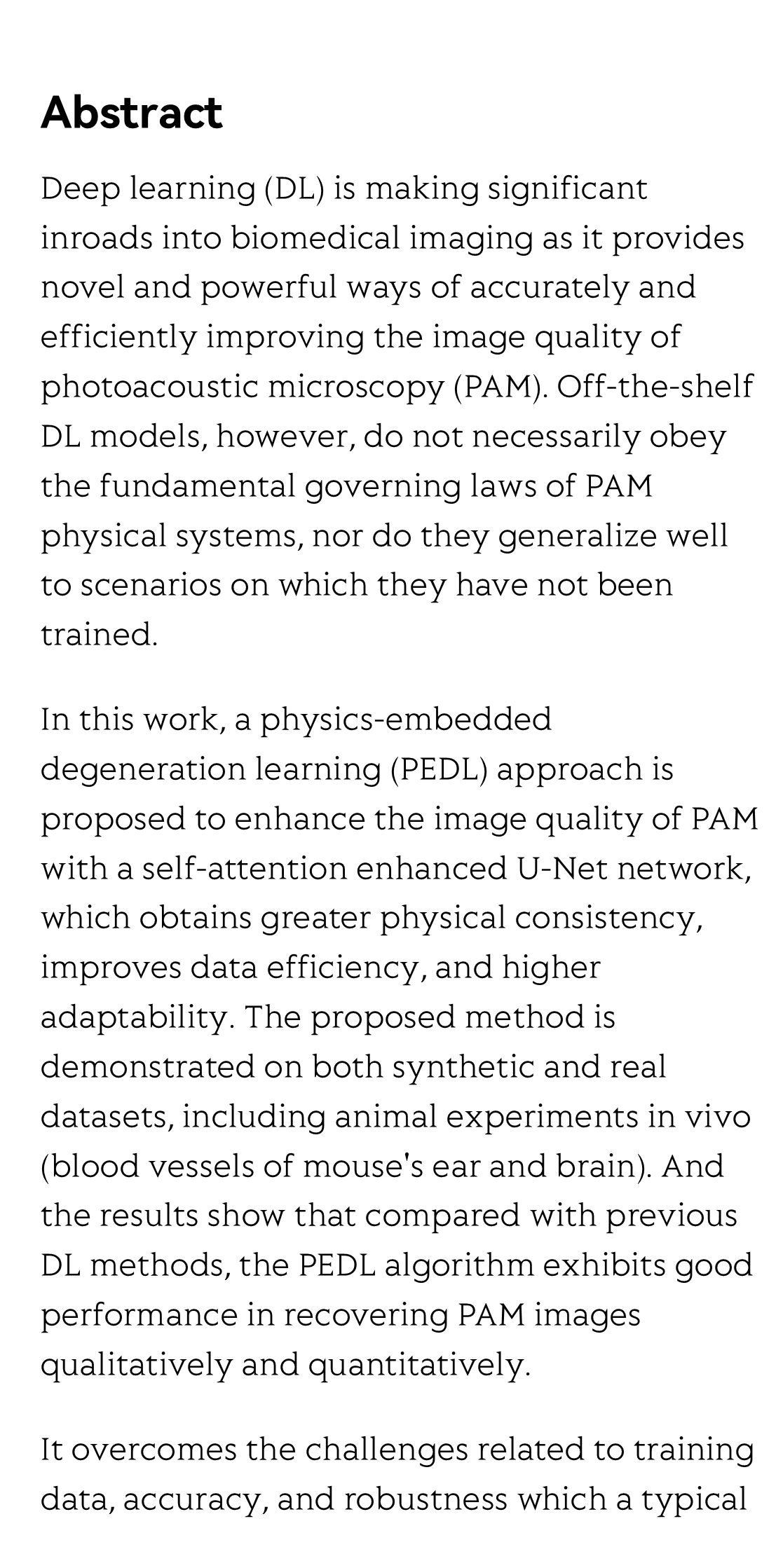 Enhanced photoacoustic microscopy with physics-embedded degeneration learning_2