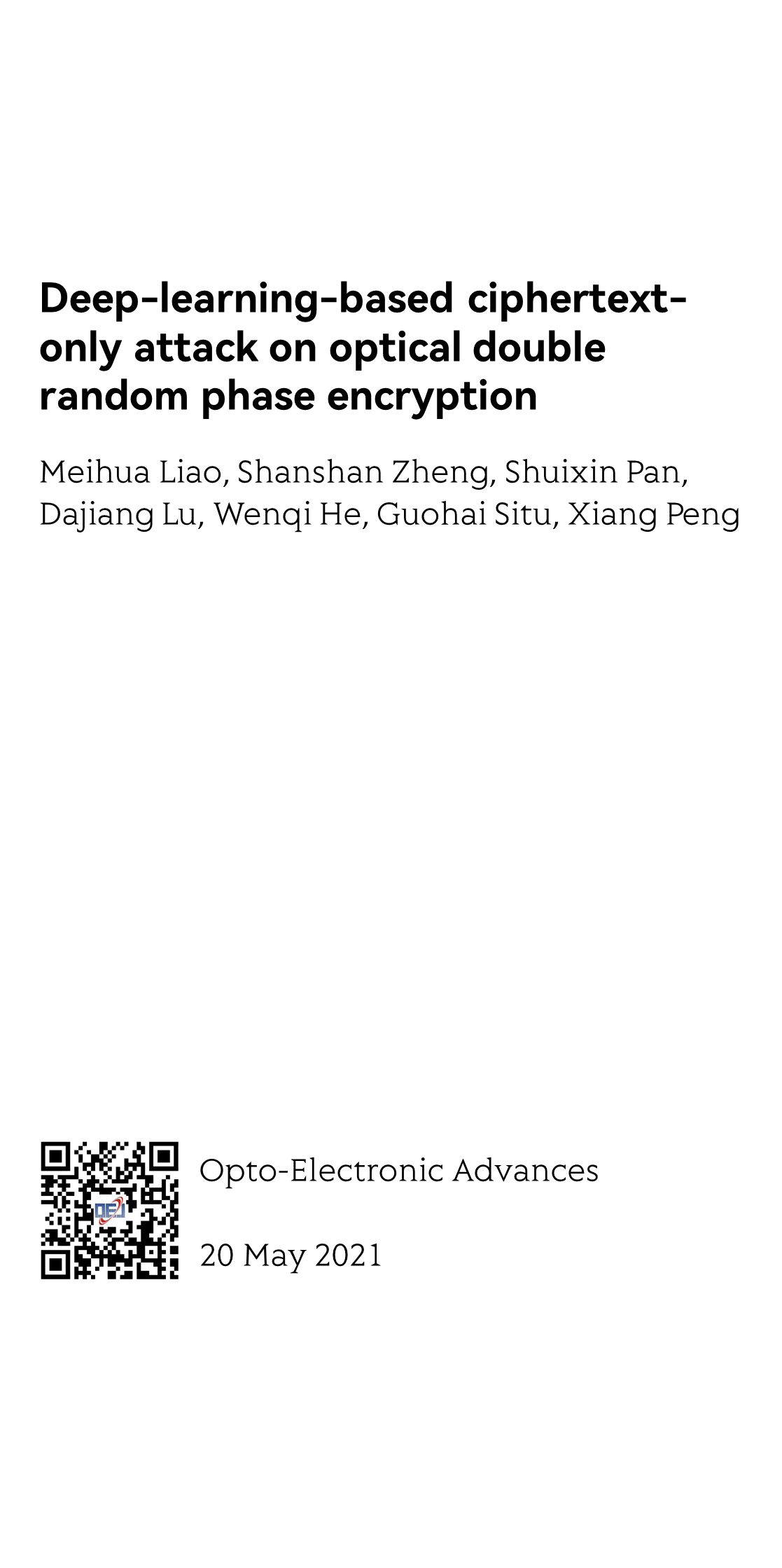 Deep-learning-based ciphertext-only attack on optical double random phase encryption_1