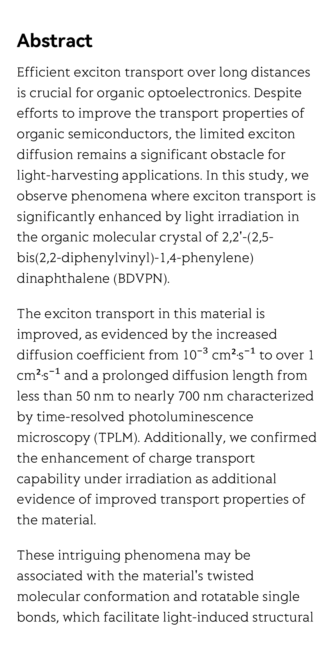 Light-induced enhancement of exciton transport in organic molecular crystal_2