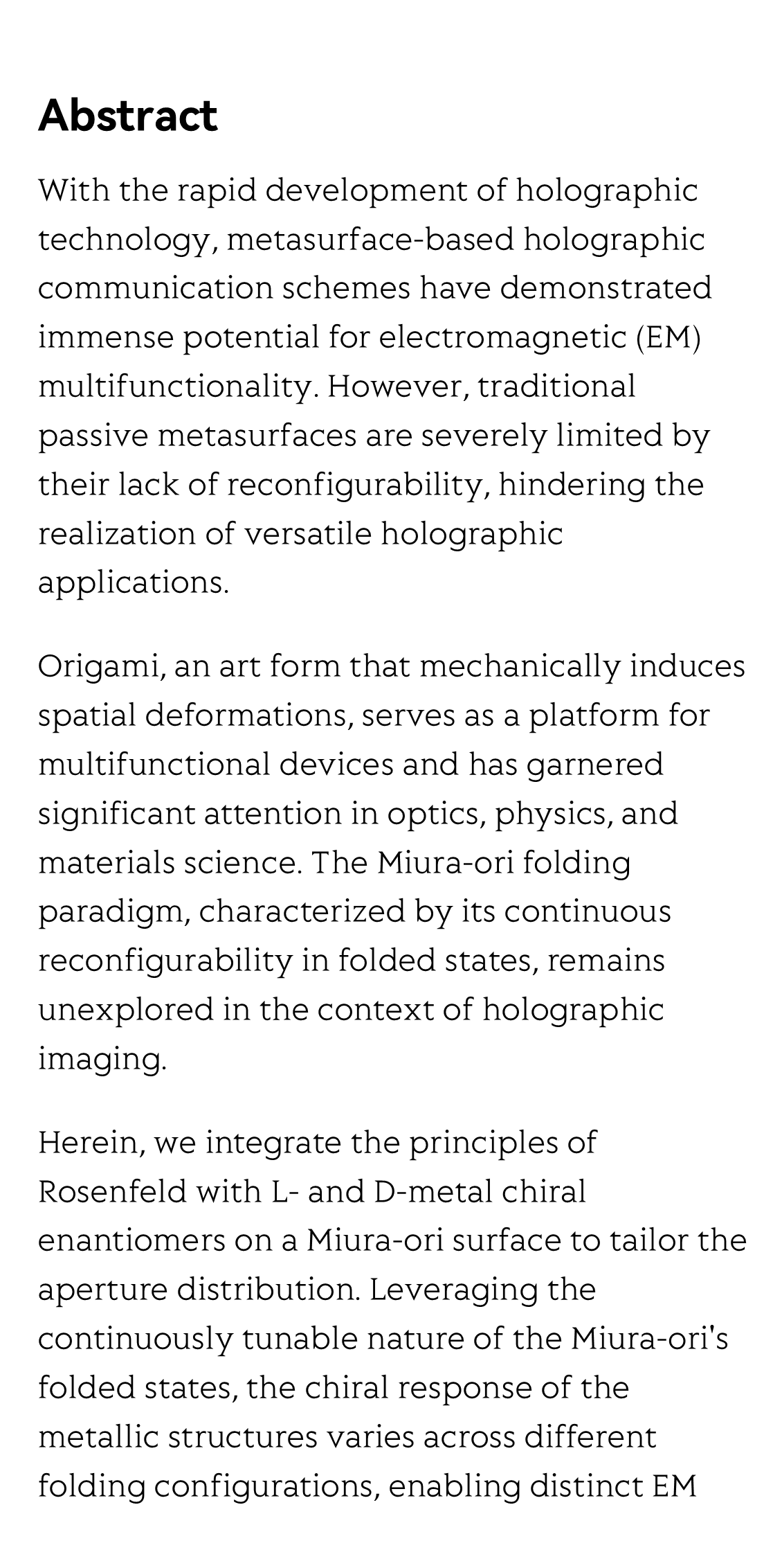 Reconfigurable origami chiral response for holographic imaging and information encryption_2
