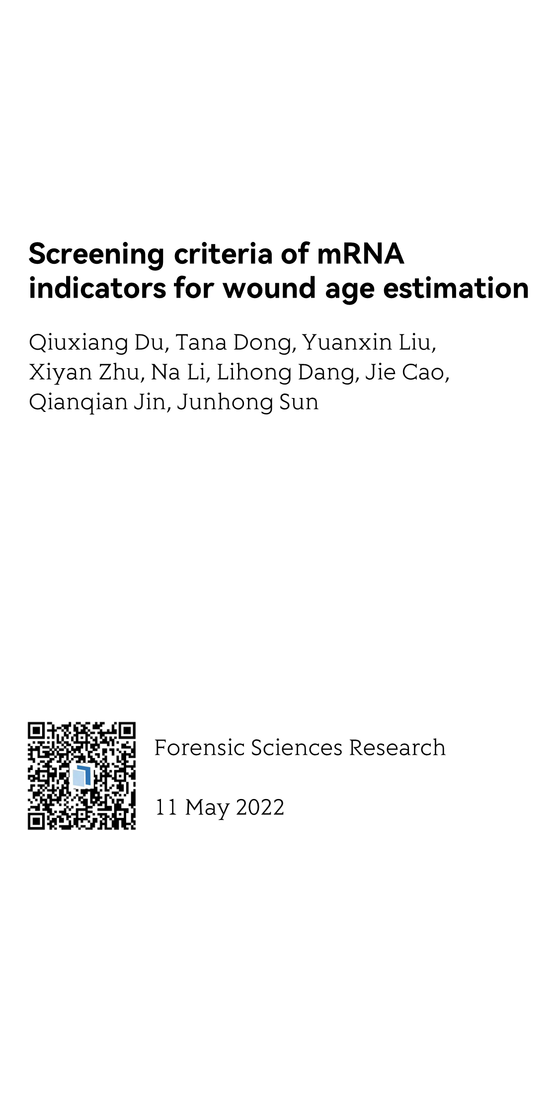 Screening criteria of mRNA indicators for wound age estimation_1