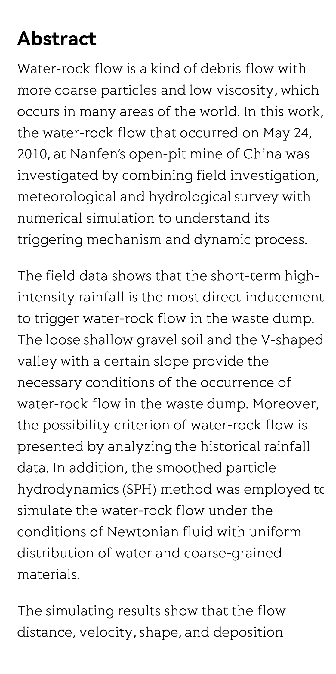 Triggering mechanism and dynamic process of water-rock flow in Nanfen waste dump in 2010_2