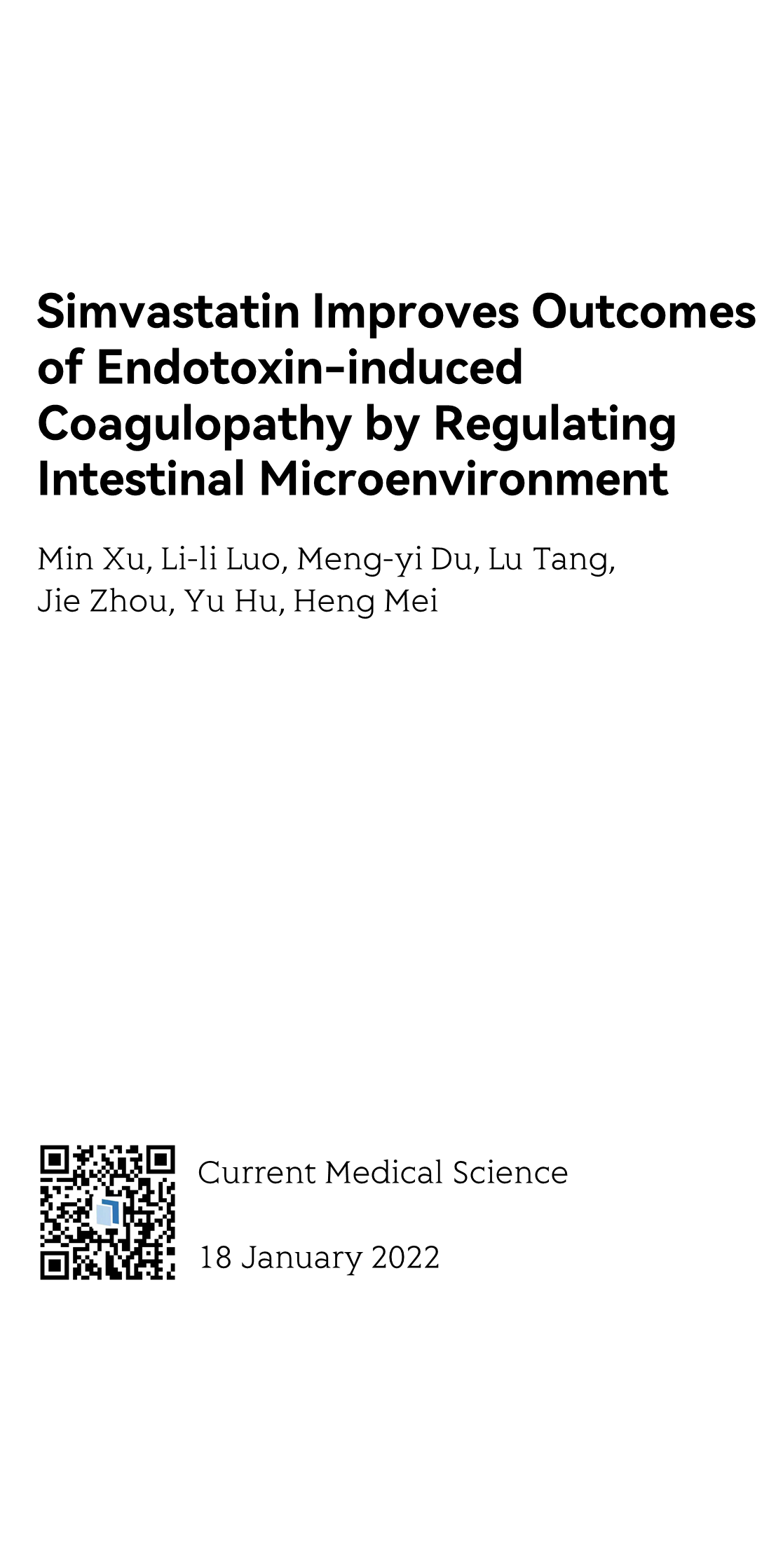 Simvastatin Improves Outcomes of Endotoxin-induced Coagulopathy by Regulating Intestinal Microenvironment_1