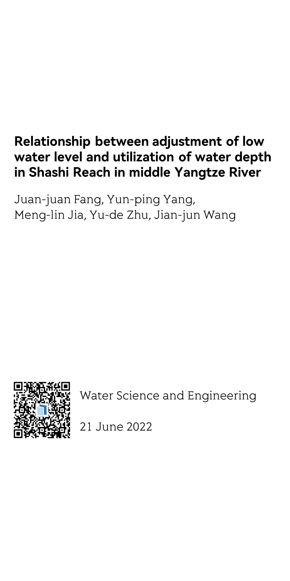Relationship between adjustment of low water level and utilization of water depth in Shashi Reach in middle Yangtze River_1