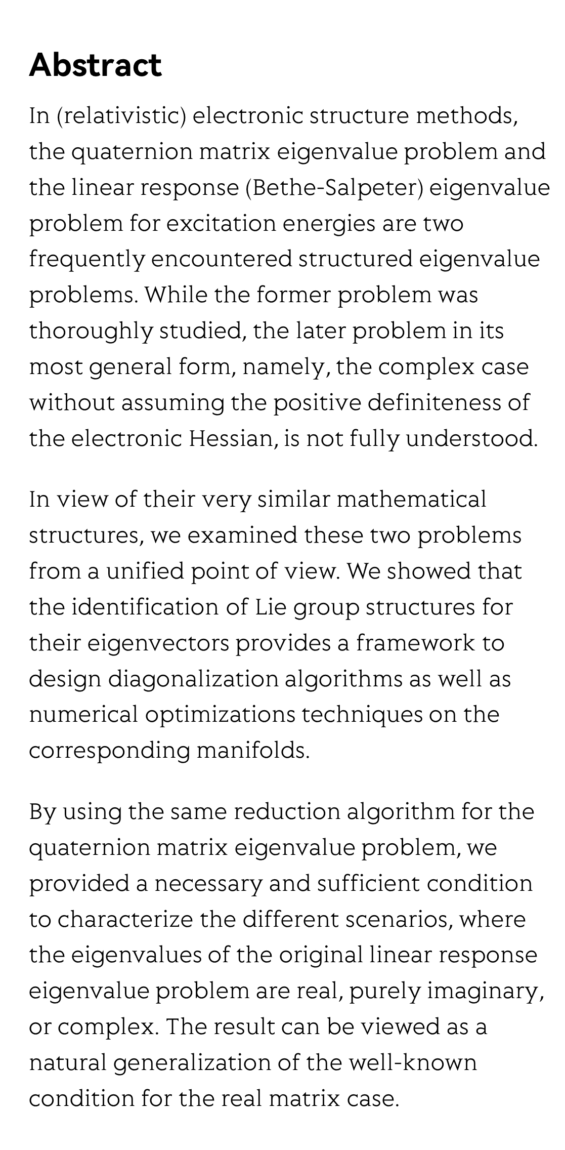 Structured eigenvalue problems in electronic structure methods from a unified perspective_2