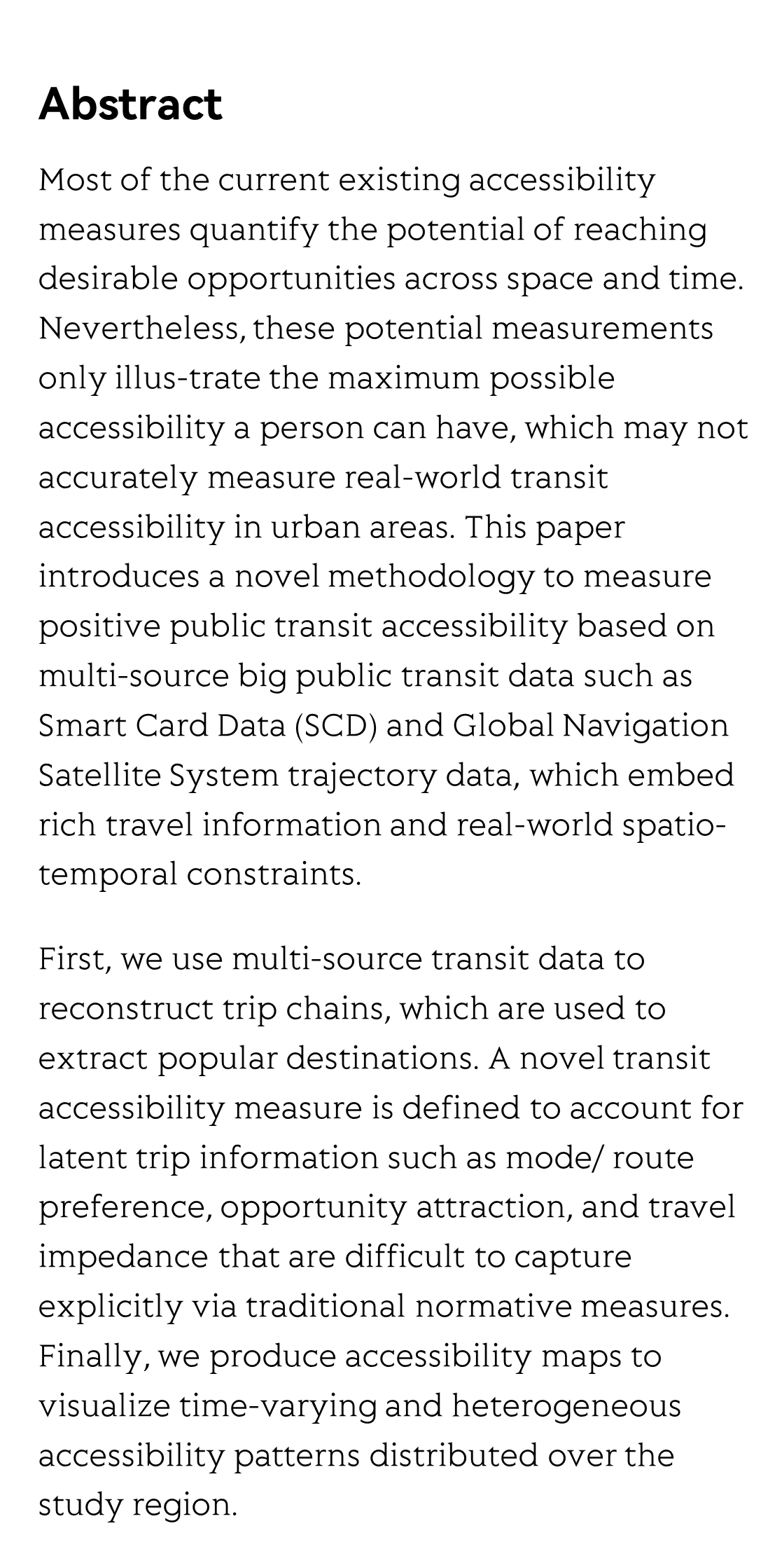 Measuring positive public transit accessibility using big transit data_2