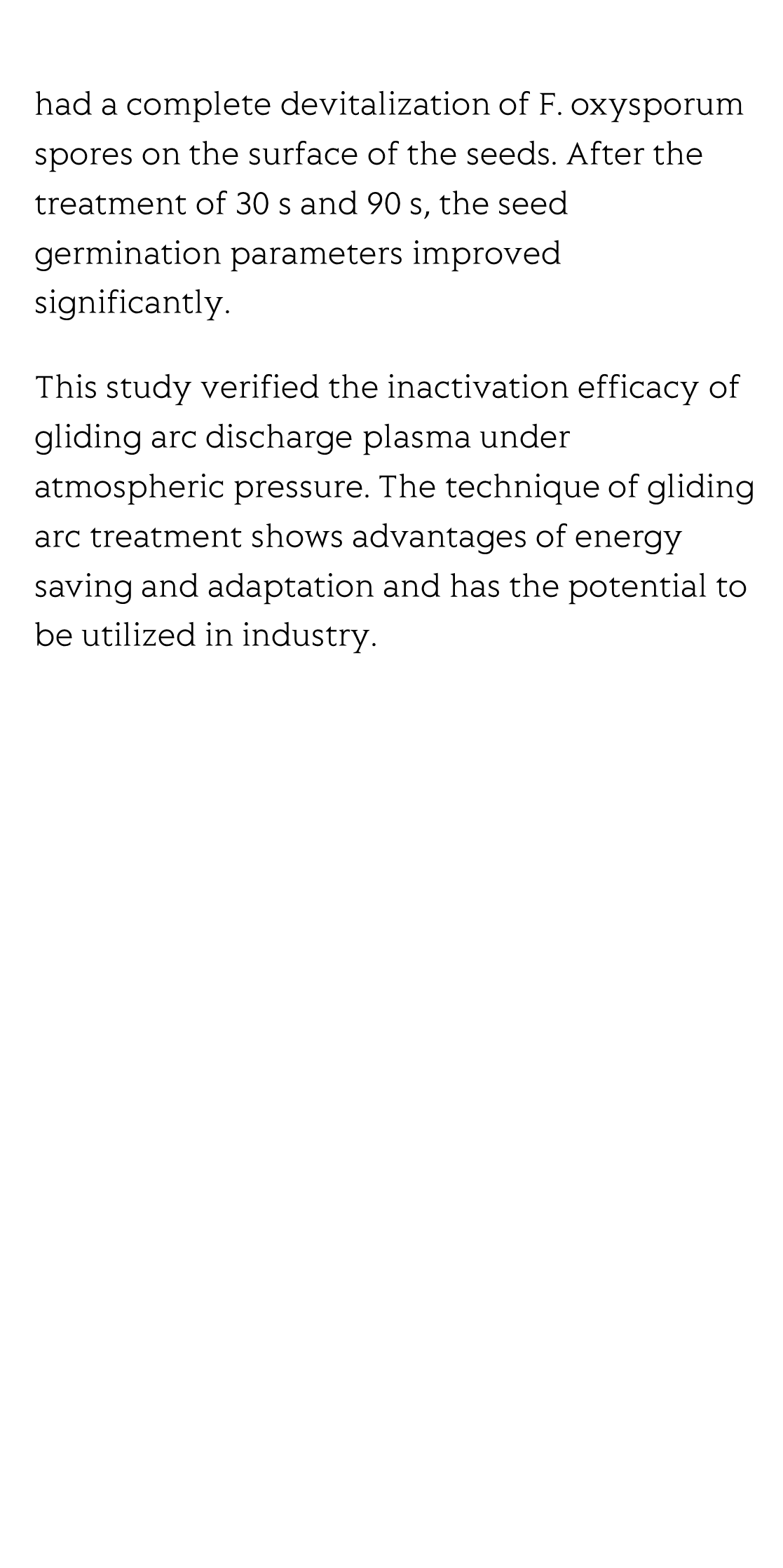 Decontamination of infected plant seeds utilizing atmospheric gliding arc discharge plasma treatment_3