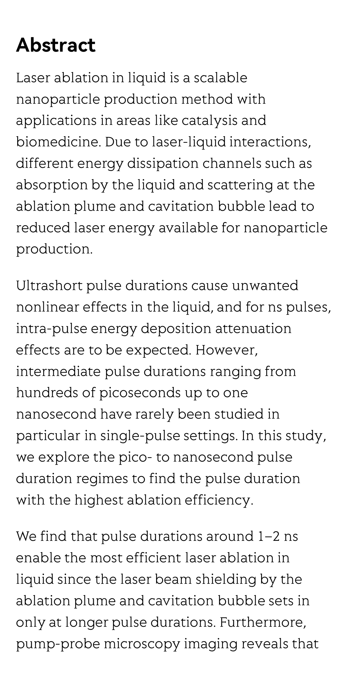 Time resolved studies reveal the origin of the unparalleled high efficiency of one nanosecond laser ablation in liquids_2