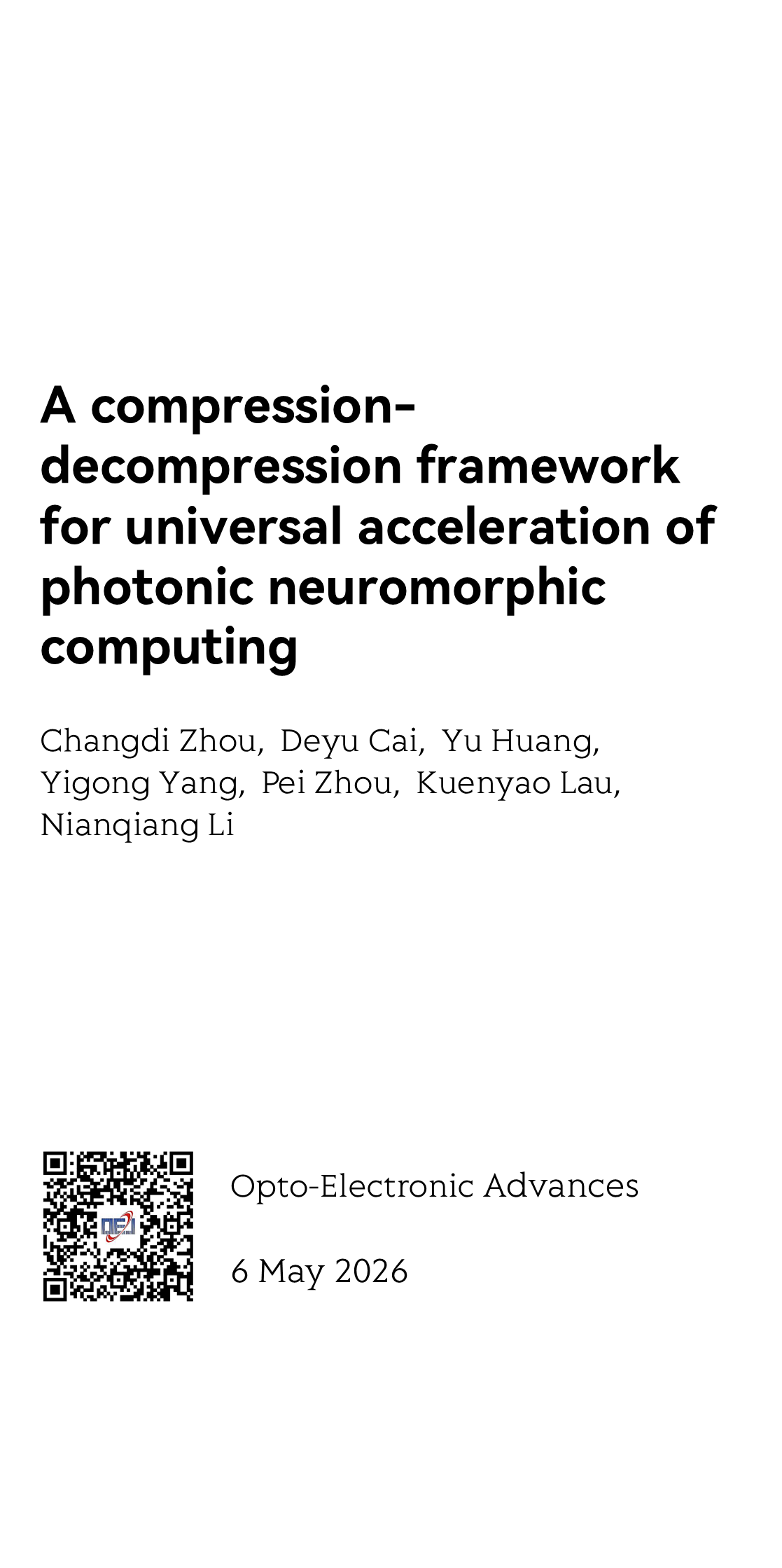 A compression-decompression framework for universal acceleration of photonic neuromorphic computing_1