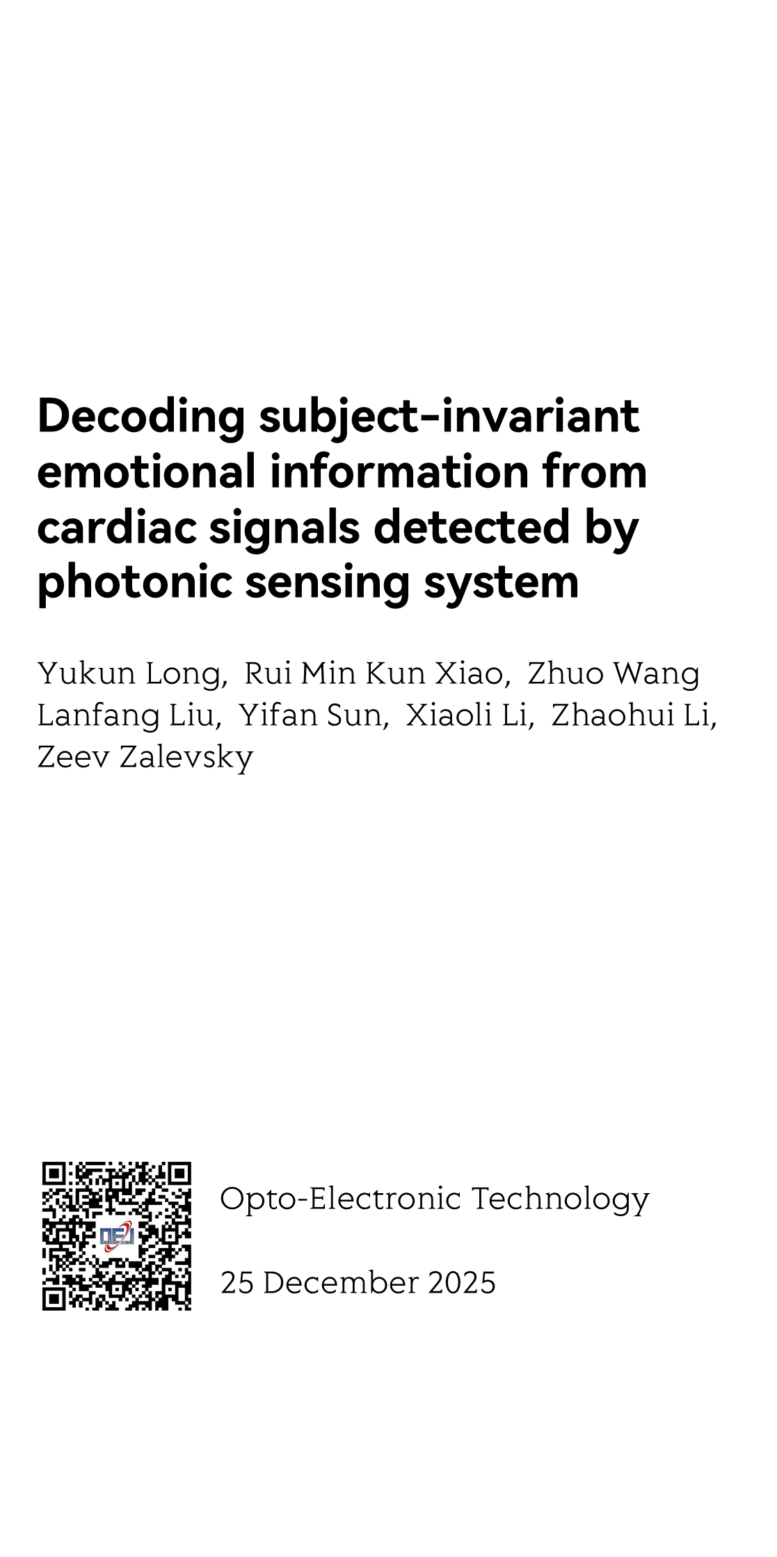 Decoding subject-invariant emotional information from cardiac signals detected by photonic sensing system_1