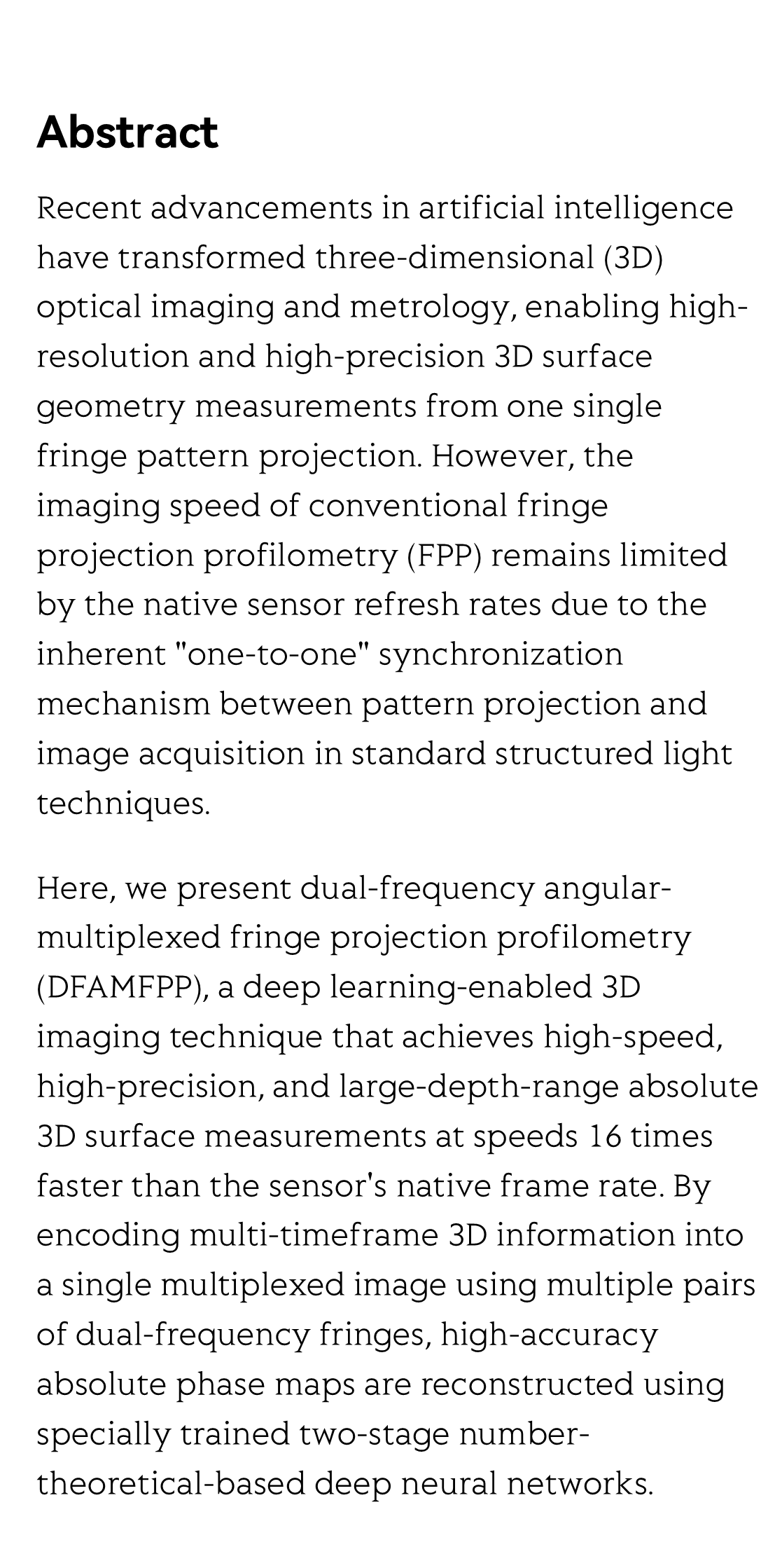Dual-frequency angular-multiplexed fringe projection profilometry with deep learning: breaking hardware limits for ultra-high-speed 3D imaging_2