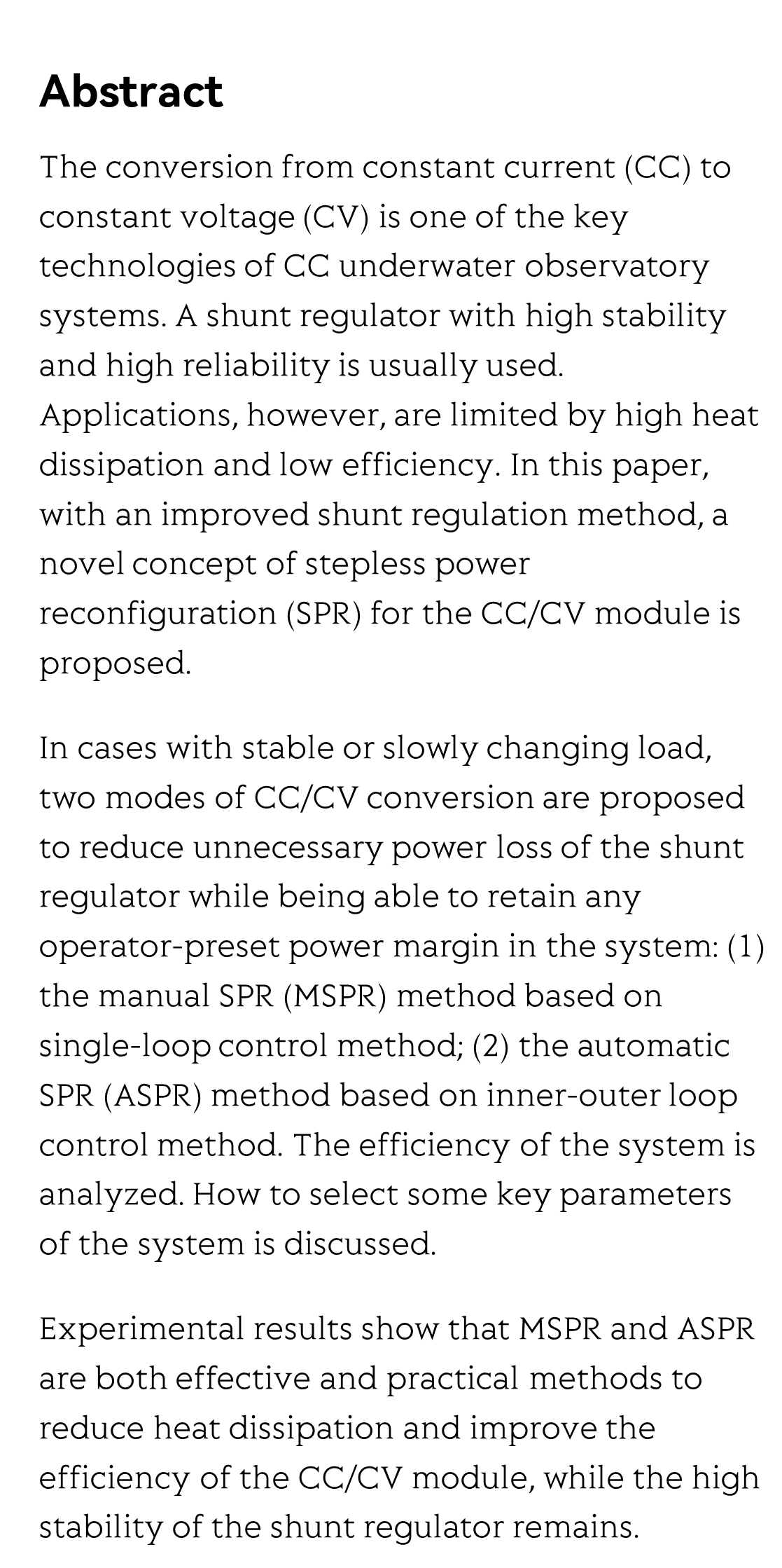 A stepless-power-reconfigurable converter for a constant current underwater observatory_2