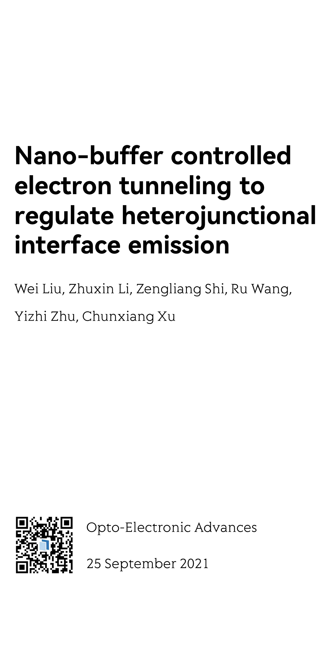 Nano-buffer controlled electron tunneling to regulate heterojunctional interface emission_1