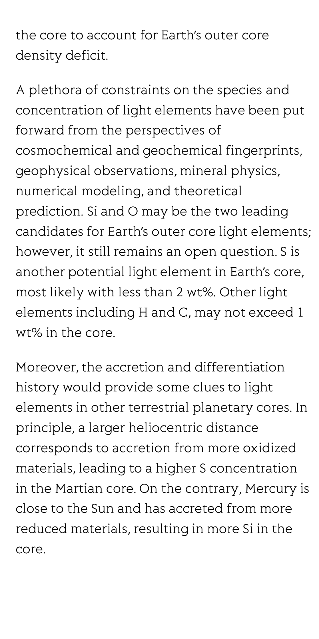 Early planetary processes and light elements in iron-dominated cores_3