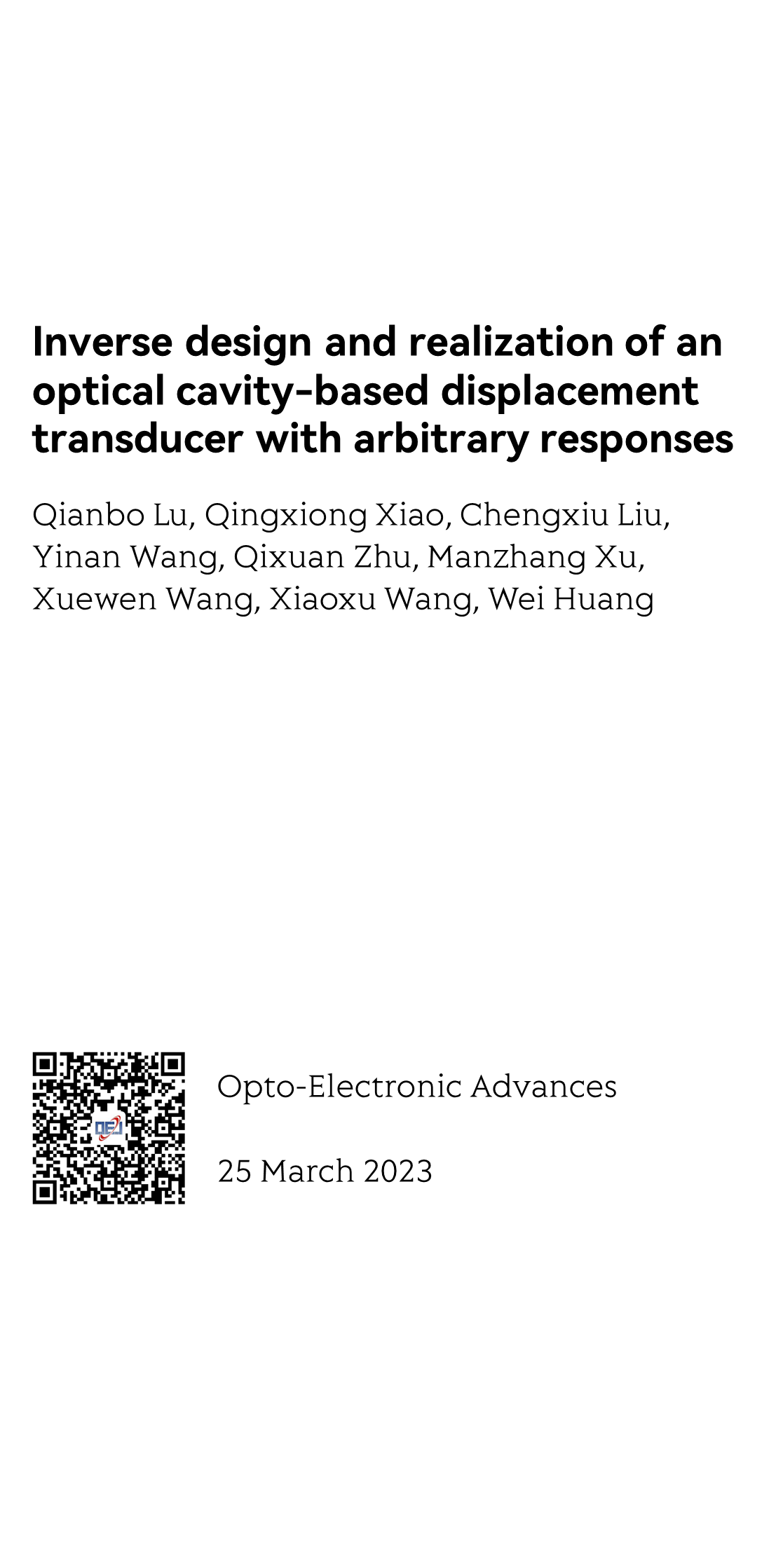 Inverse design and realization of an optical cavity-based displacement transducer with arbitrary responses_1