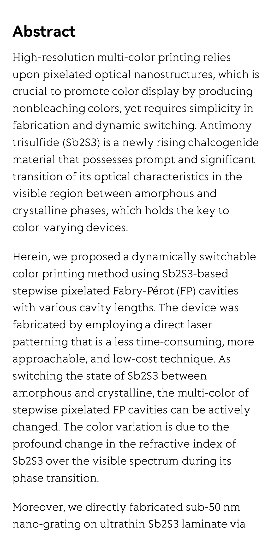 Non-volatile dynamically switchable color display via chalcogenide stepwise cavity resonators_2