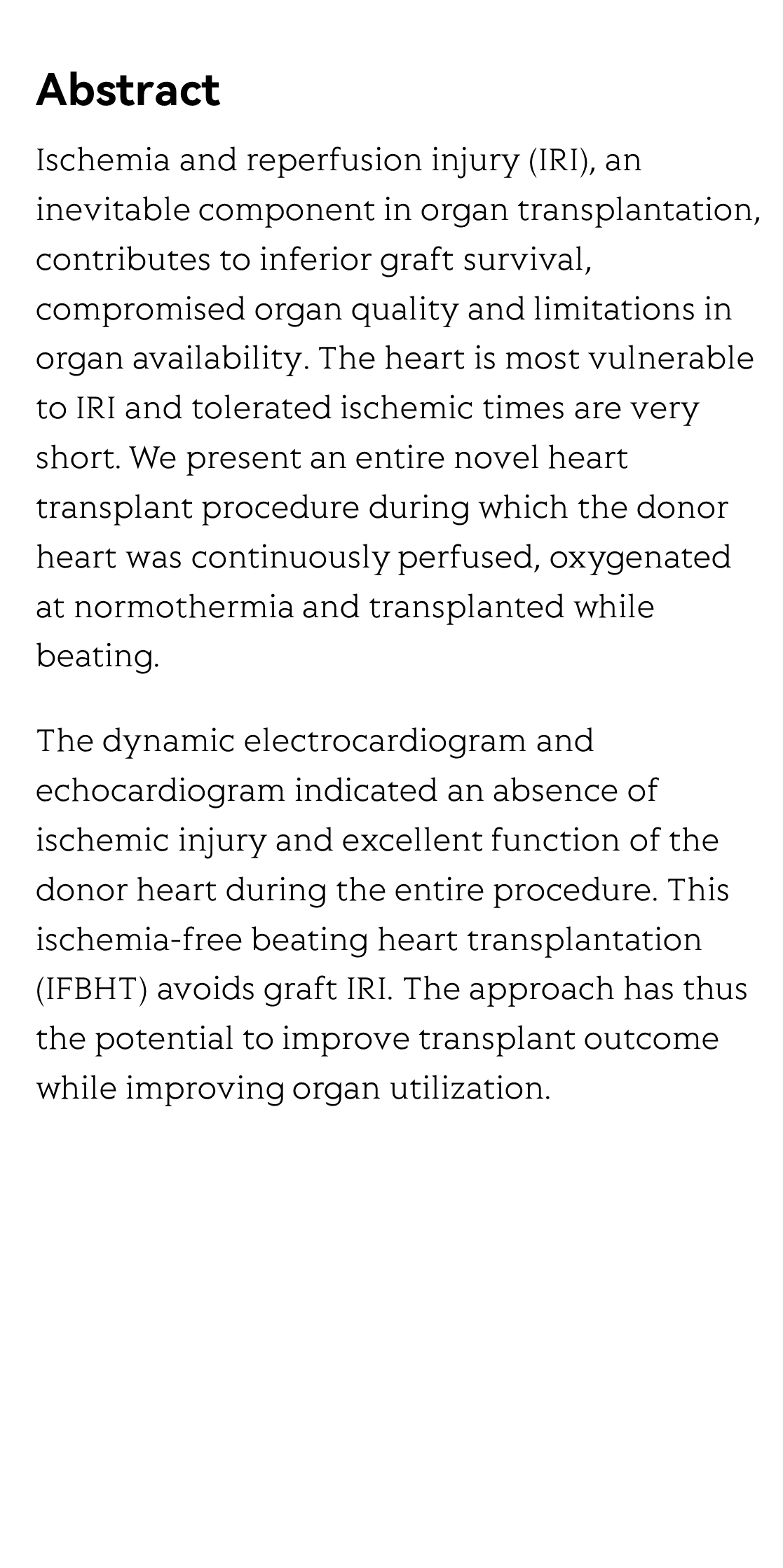 Transplantation of a Beating Heart: A First in Human_2