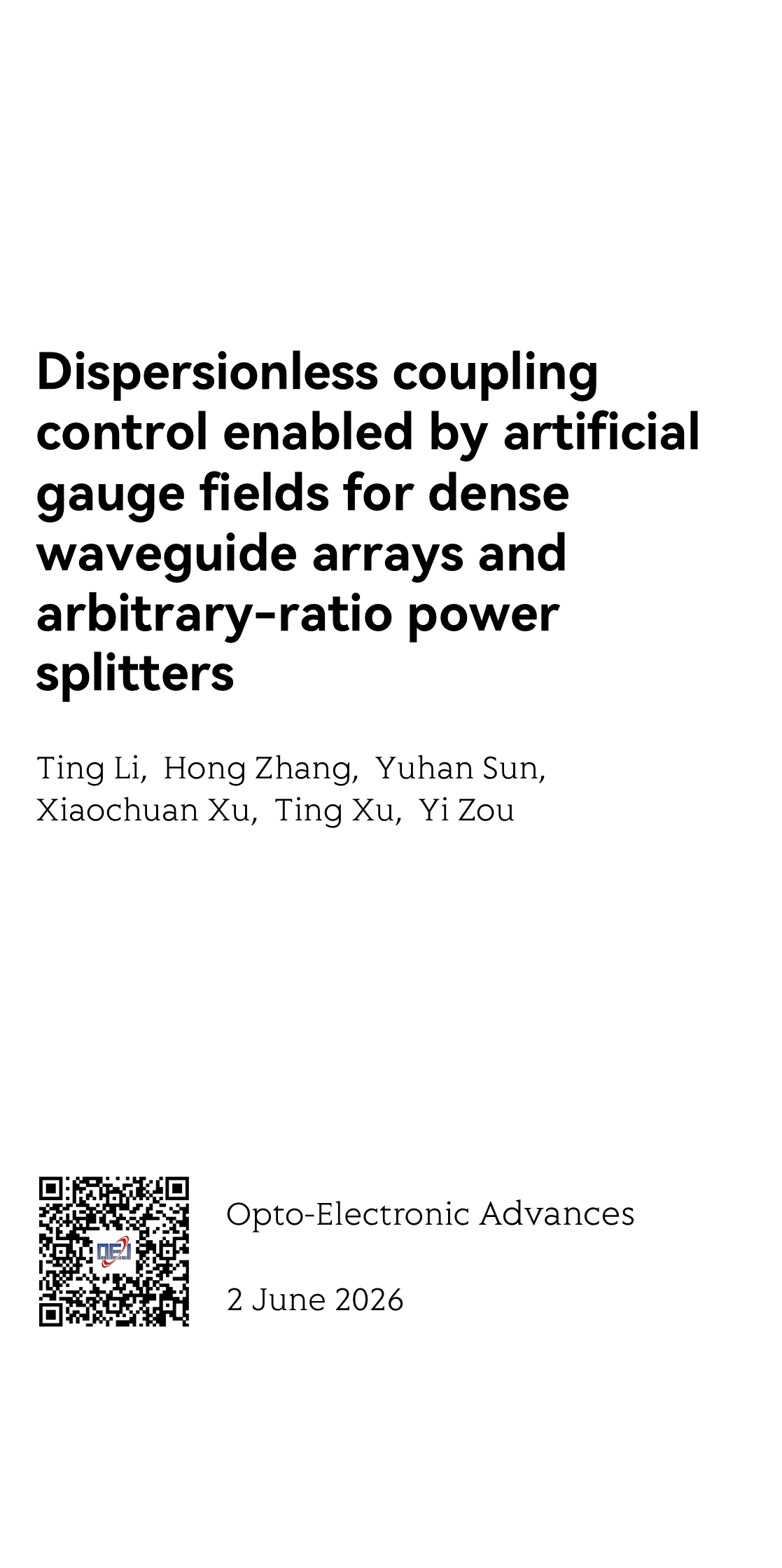 Dispersionless coupling control enabled by artificial gauge fields for dense waveguide arrays and arbitrary-ratio power splitters_1