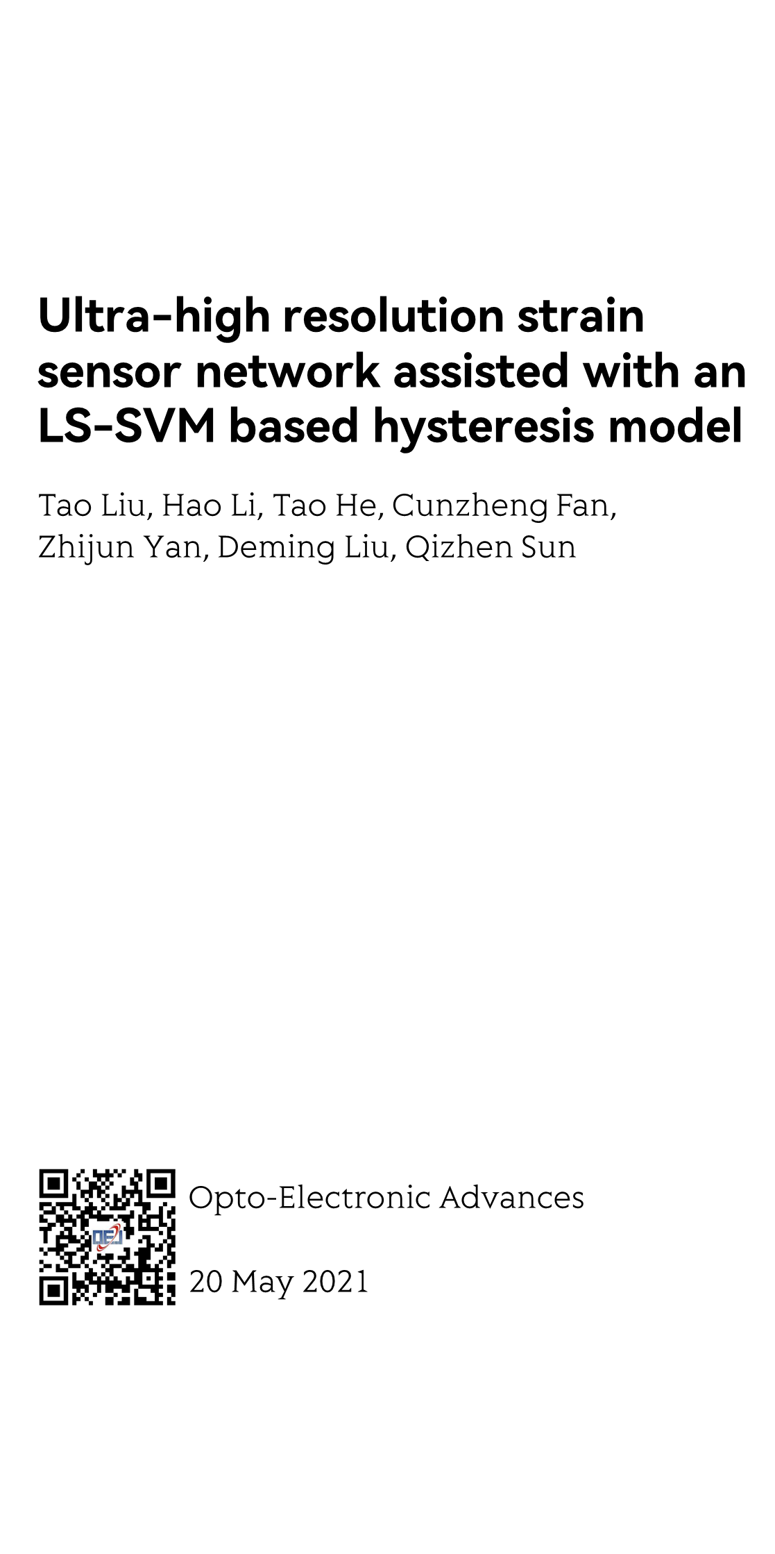 Ultra-high resolution strain sensor network assisted with an LS-SVM based hysteresis model_1