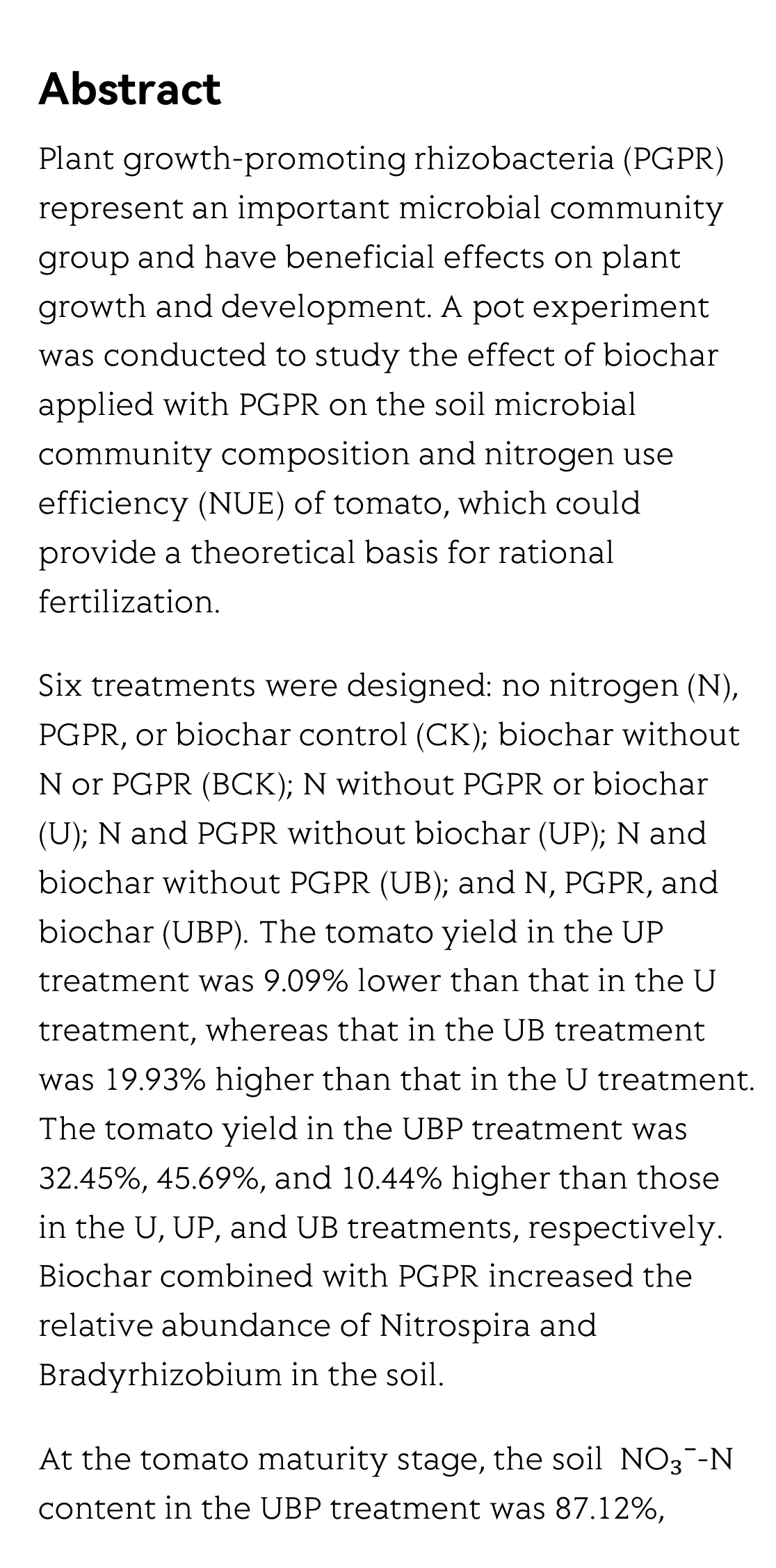 Effect of biochar applied with plant growth-promoting rhizobacteria (PGPR) on soil microbial community composition and nitrogen utilization in tomato_2