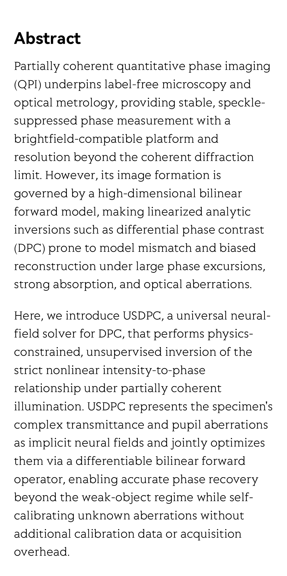 Physics-informed neural fields enable blind aberration correction for partially coherent quantitative phase imaging_2