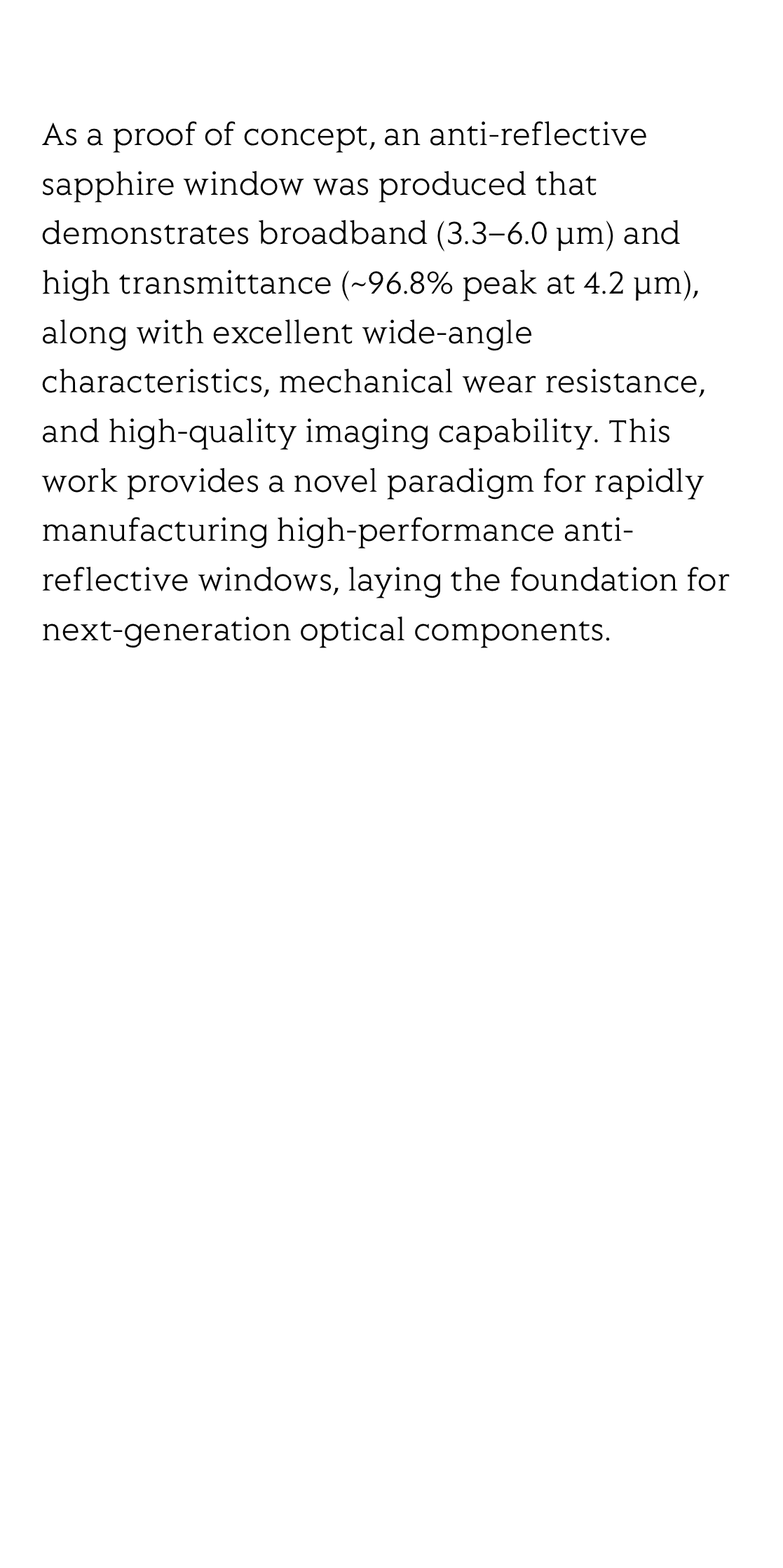Femtosecond laser rapid customization of high-performance anti-reflection windows_3