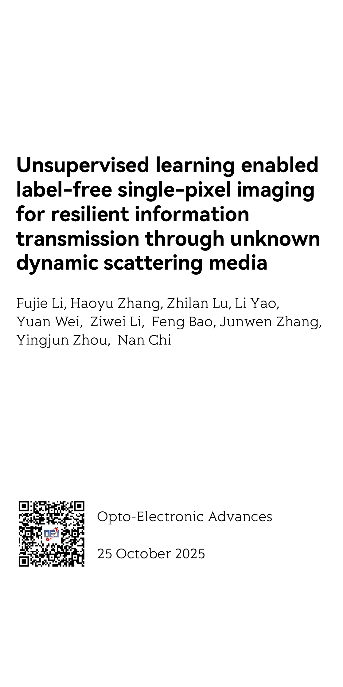 Unsupervised learning enabled label-free single-pixel imaging for resilient information transmission through unknown dynamic scattering media_1