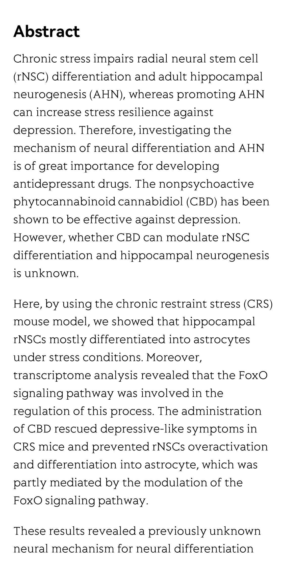 Cannabidiol prevents depressive-like behaviors through the modulation of neural stem cell differentiation_2
