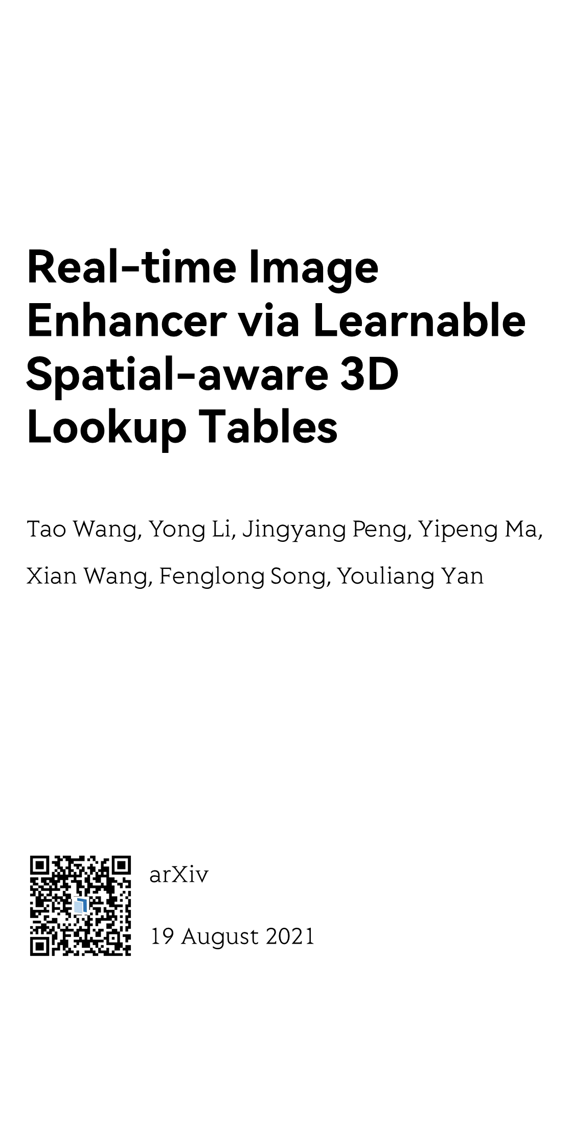 Real-time Image Enhancer via Learnable Spatial-aware 3D Lookup Tables_1