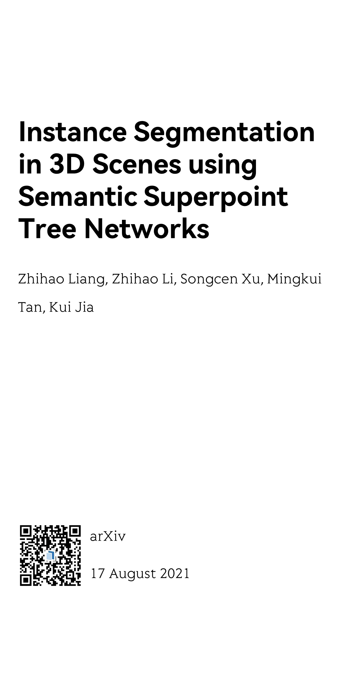 PubCard - Instance Segmentation in 3D Scenes using Semantic Superpoint ...