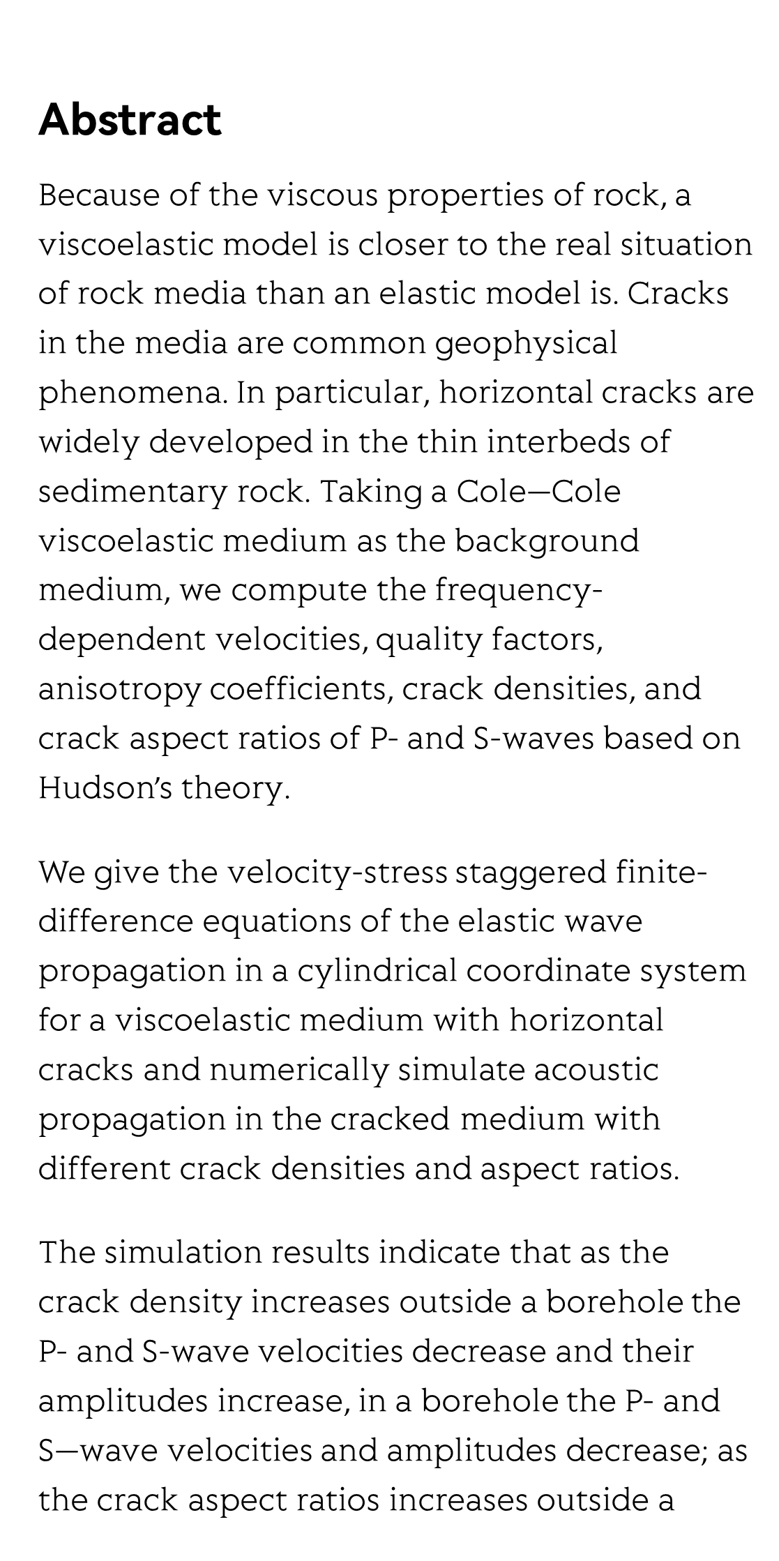Propagation characteristics of acoustic waves in a borehole surrounded by a viscoelastic medium with horizontal cracks_2