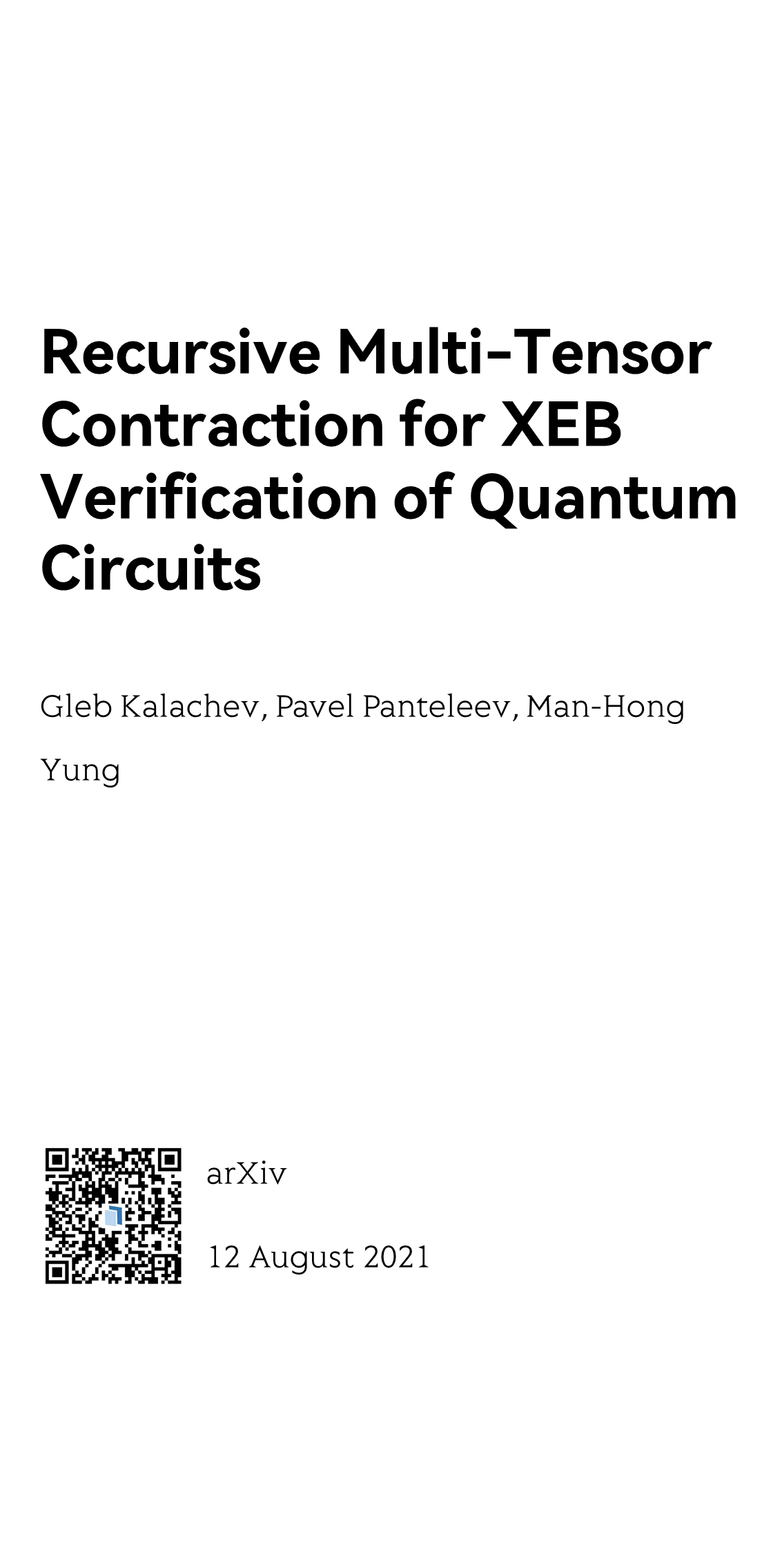 Recursive Multi-Tensor Contraction for XEB Verification of Quantum Circuits_1
