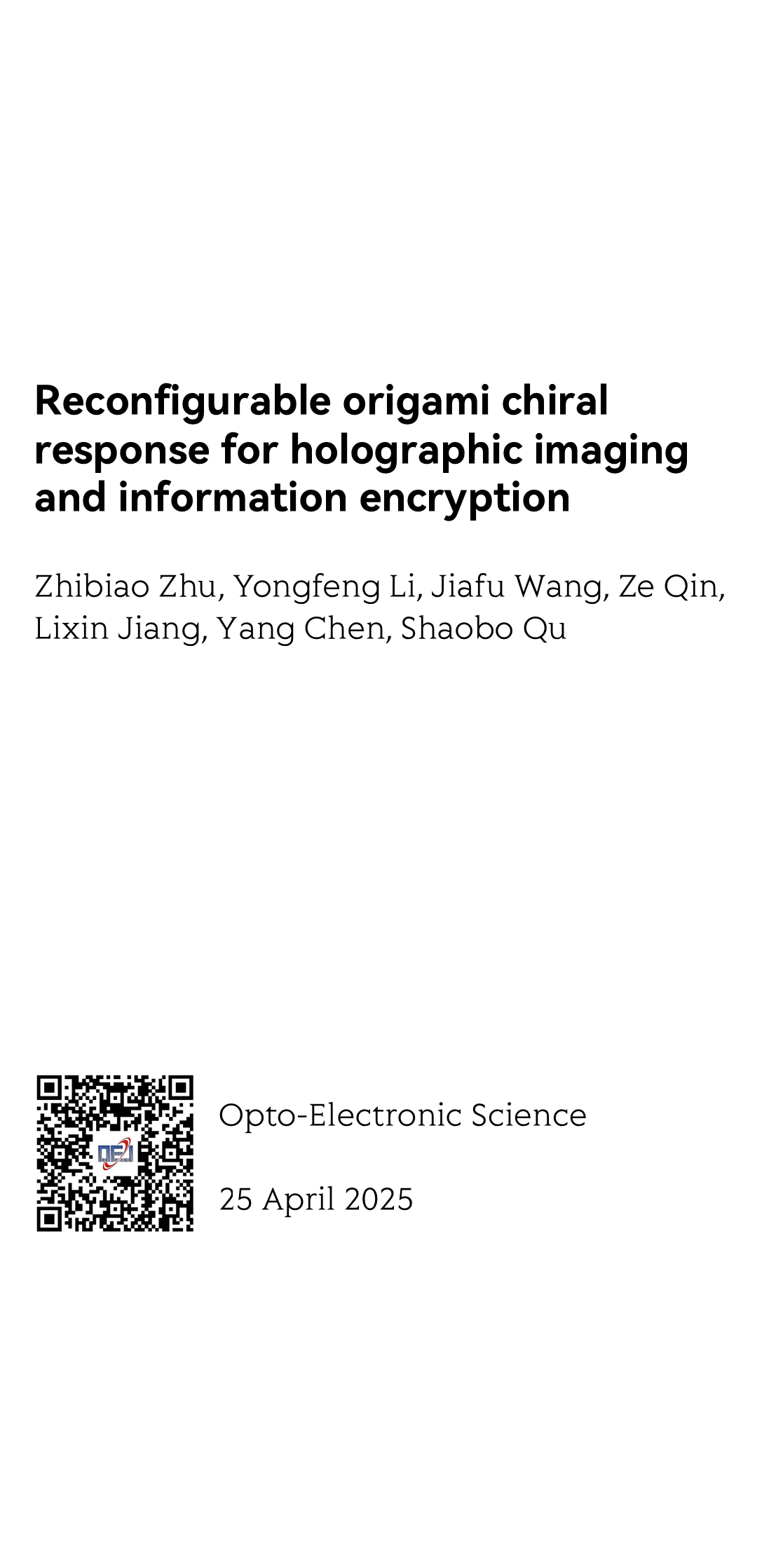 Reconfigurable origami chiral response for holographic imaging and information encryption_1