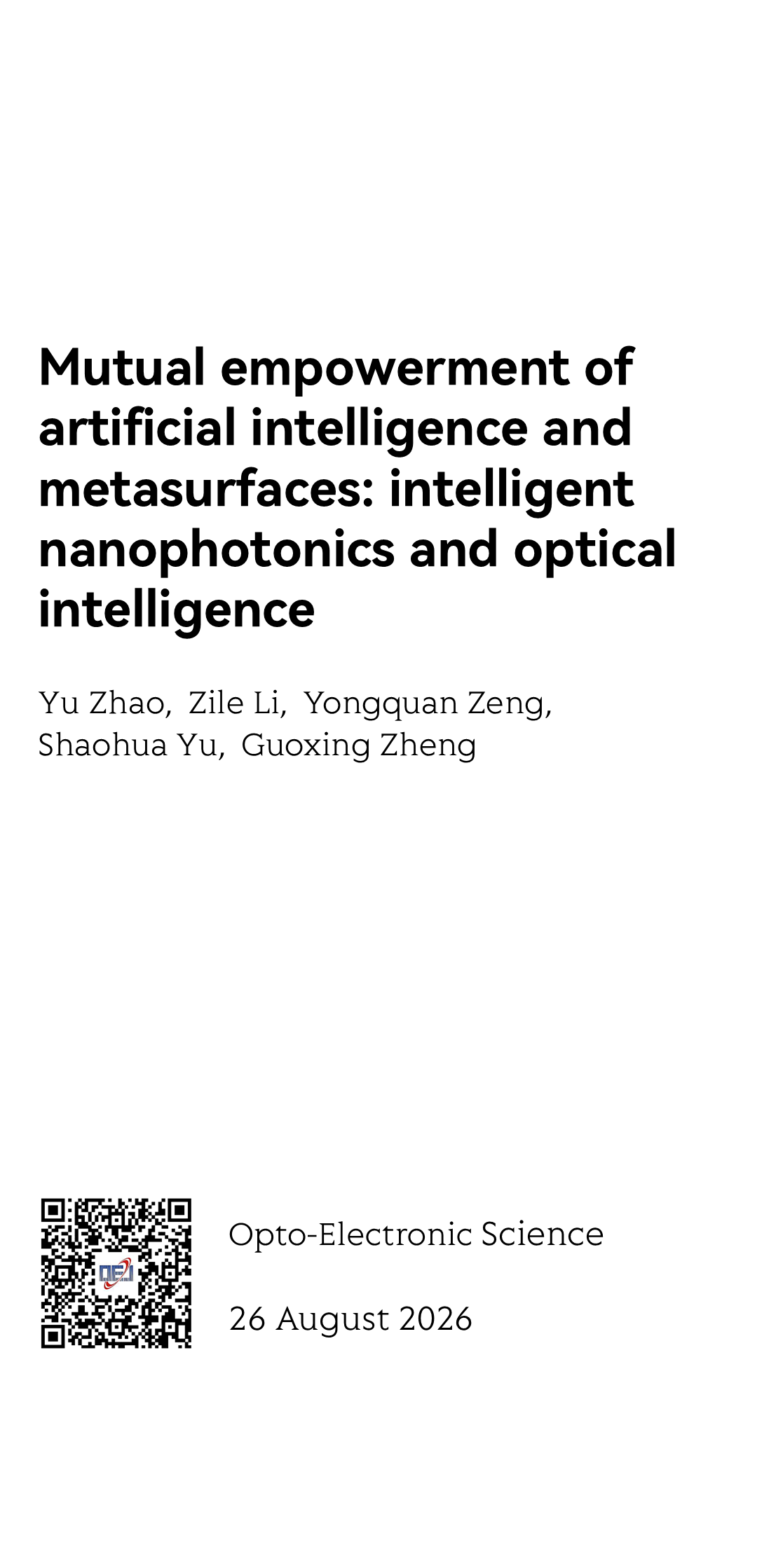 Mutual empowerment of artificial intelligence and metasurfaces: intelligent nanophotonics and optical intelligence_1