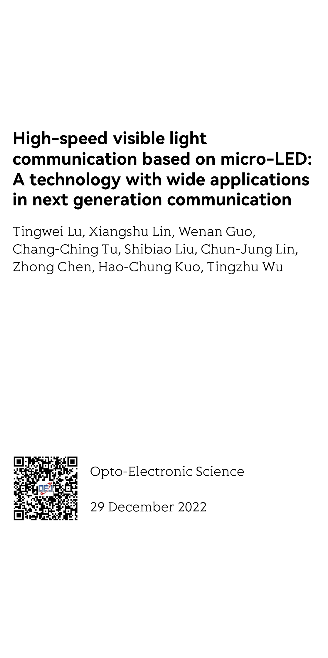 High-speed visible light communication based on micro-LED: A technology with wide applications in next generation communication_1