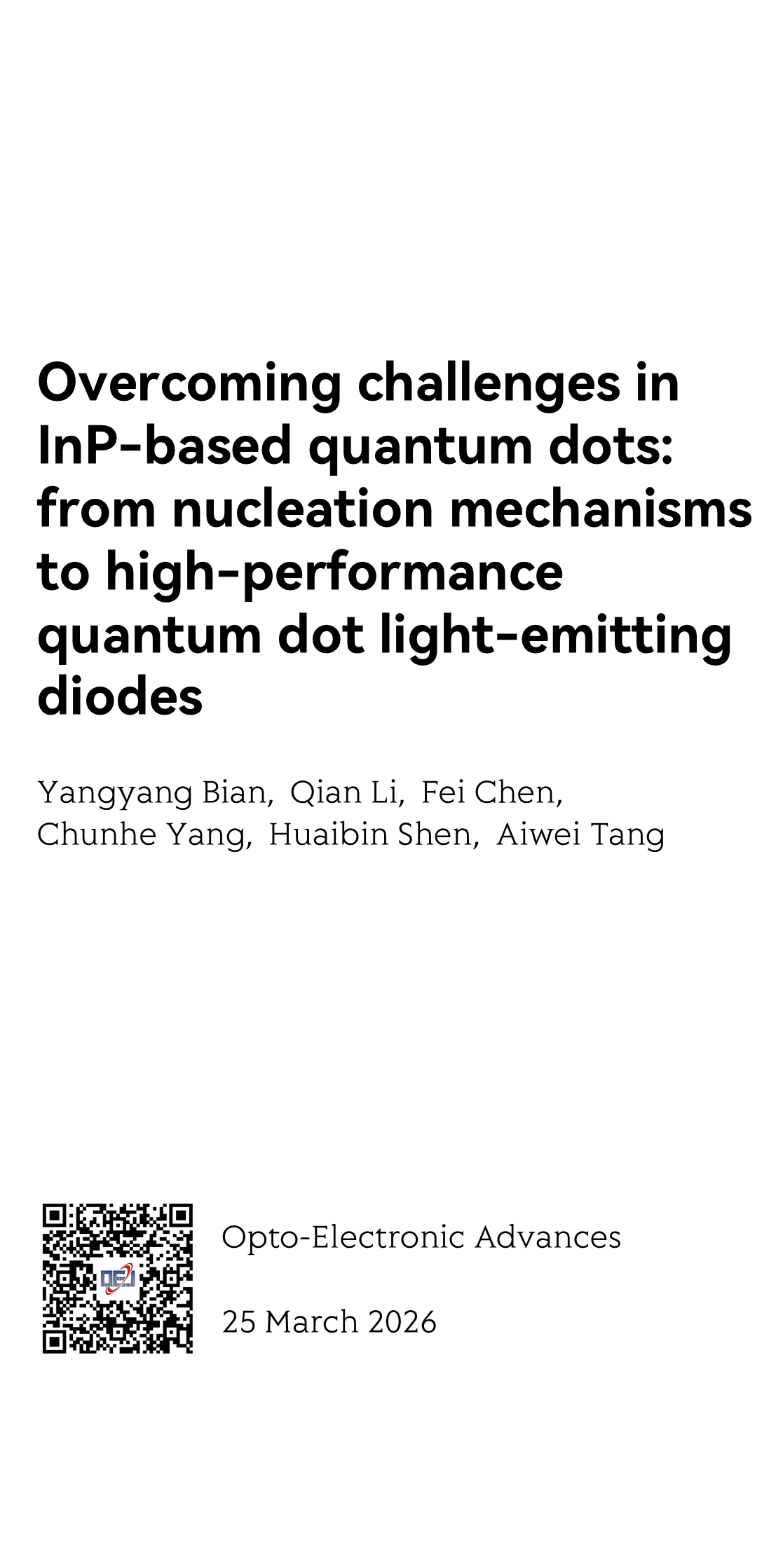 Overcoming challenges in InP-based quantum dots: from nucleation mechanisms to high-performance quantum dot light-emitting diodes_1