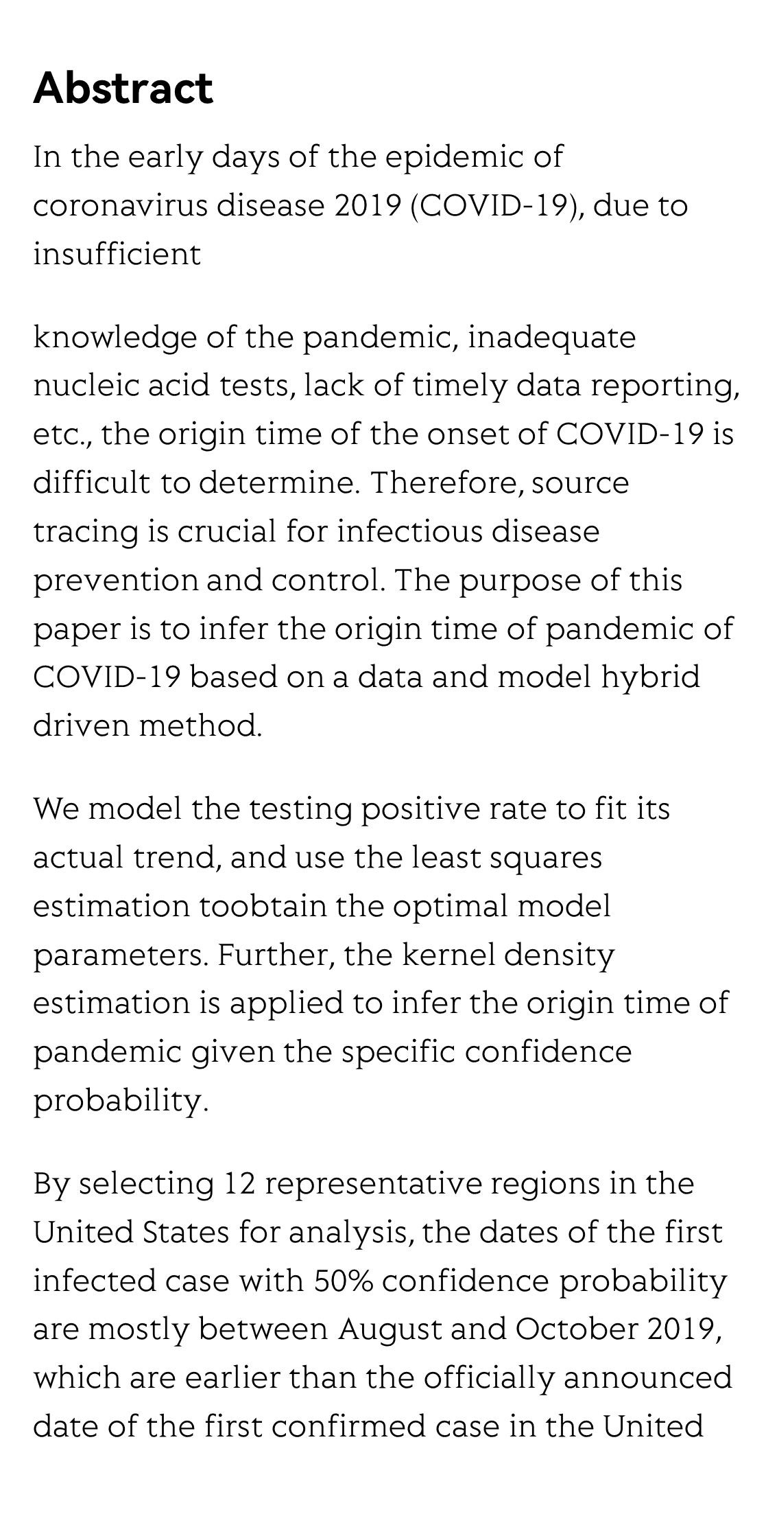 Dating the First Case of COVID-19 Epidemic from a Probabilistic Perspective_2