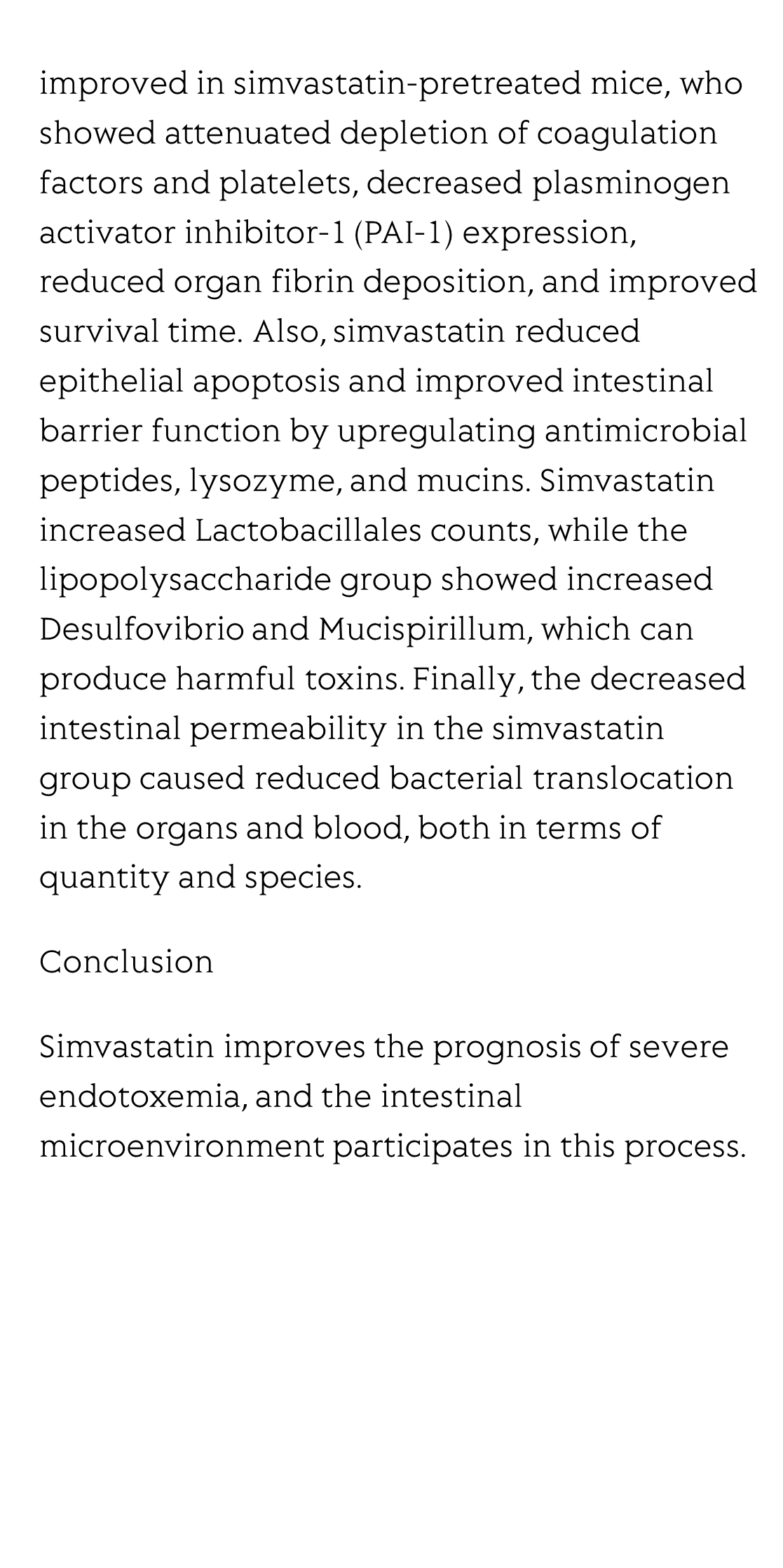 Simvastatin Improves Outcomes of Endotoxin-induced Coagulopathy by Regulating Intestinal Microenvironment_3