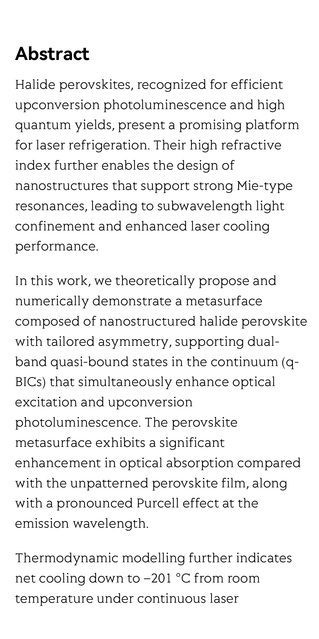 Dual quasi-BIC resonances synergized laser cooling in halide perovskite metasurface_2
