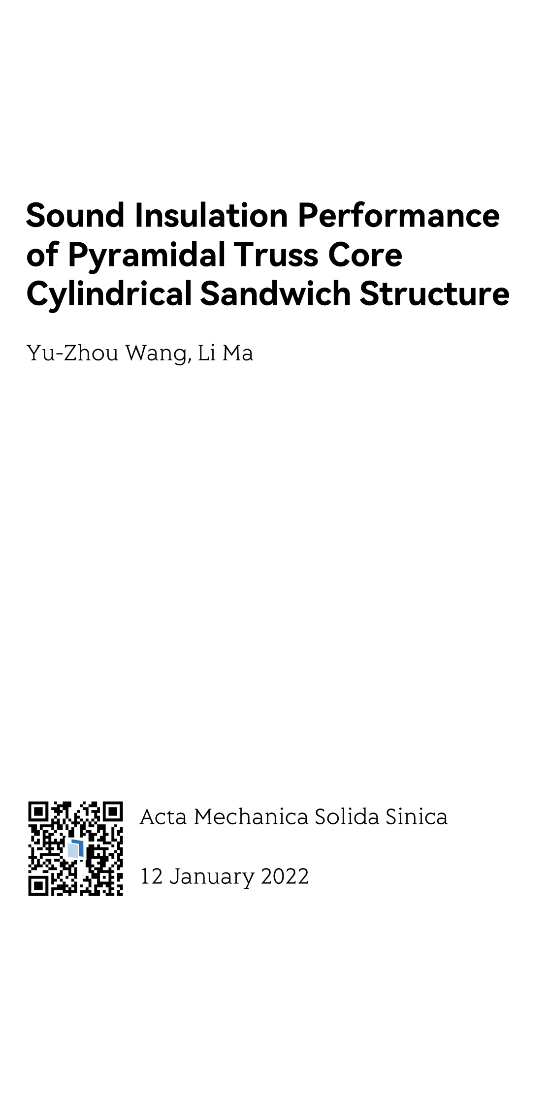 Sound Insulation Performance of Pyramidal Truss Core Cylindrical Sandwich Structure_1